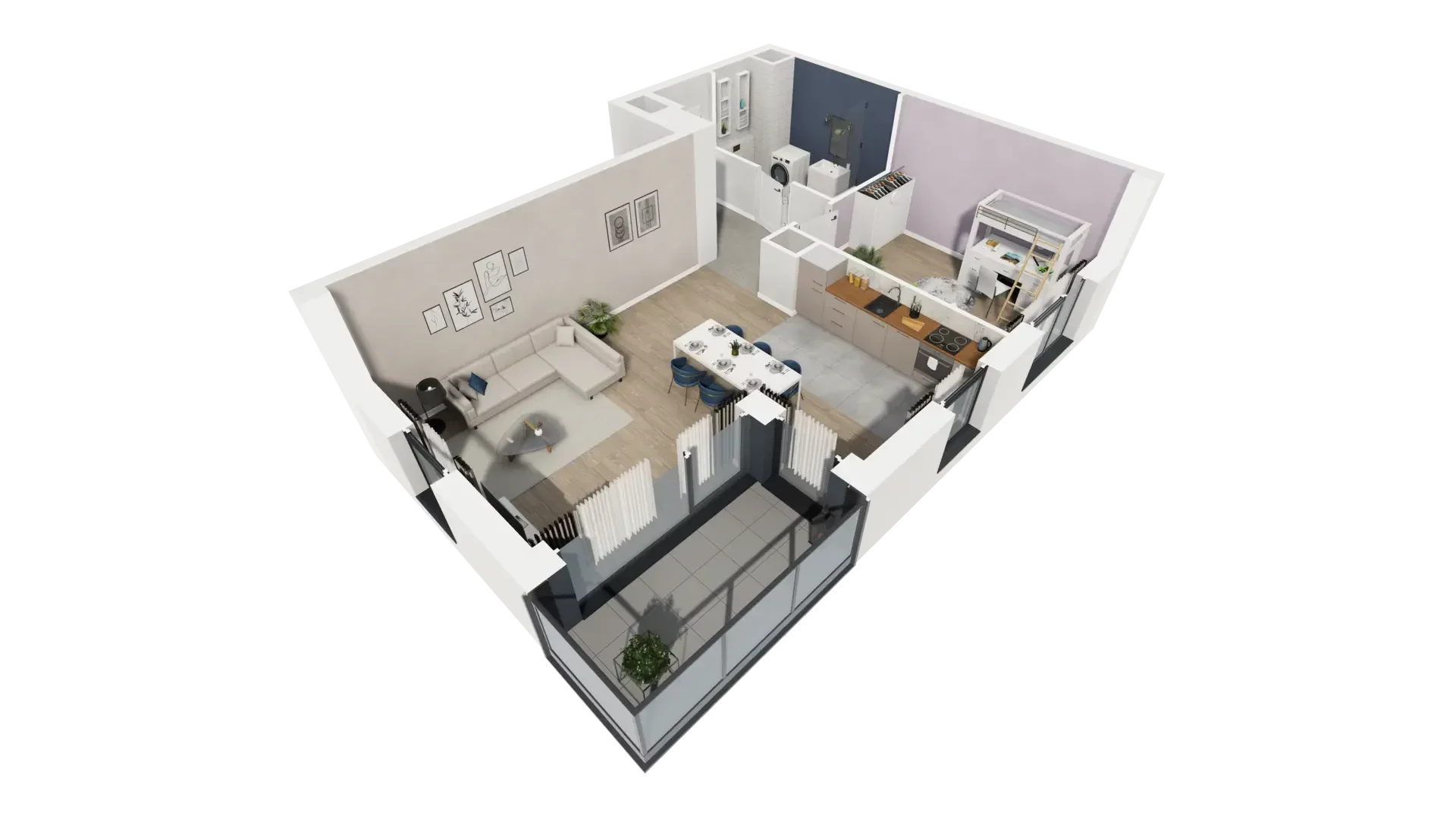2 pokoje, mieszkanie 51,34 m², piętro 5, oferta nr B1.5.4, ATAL Symbioza, Gdynia, Cisowa, ul. Kcyńska