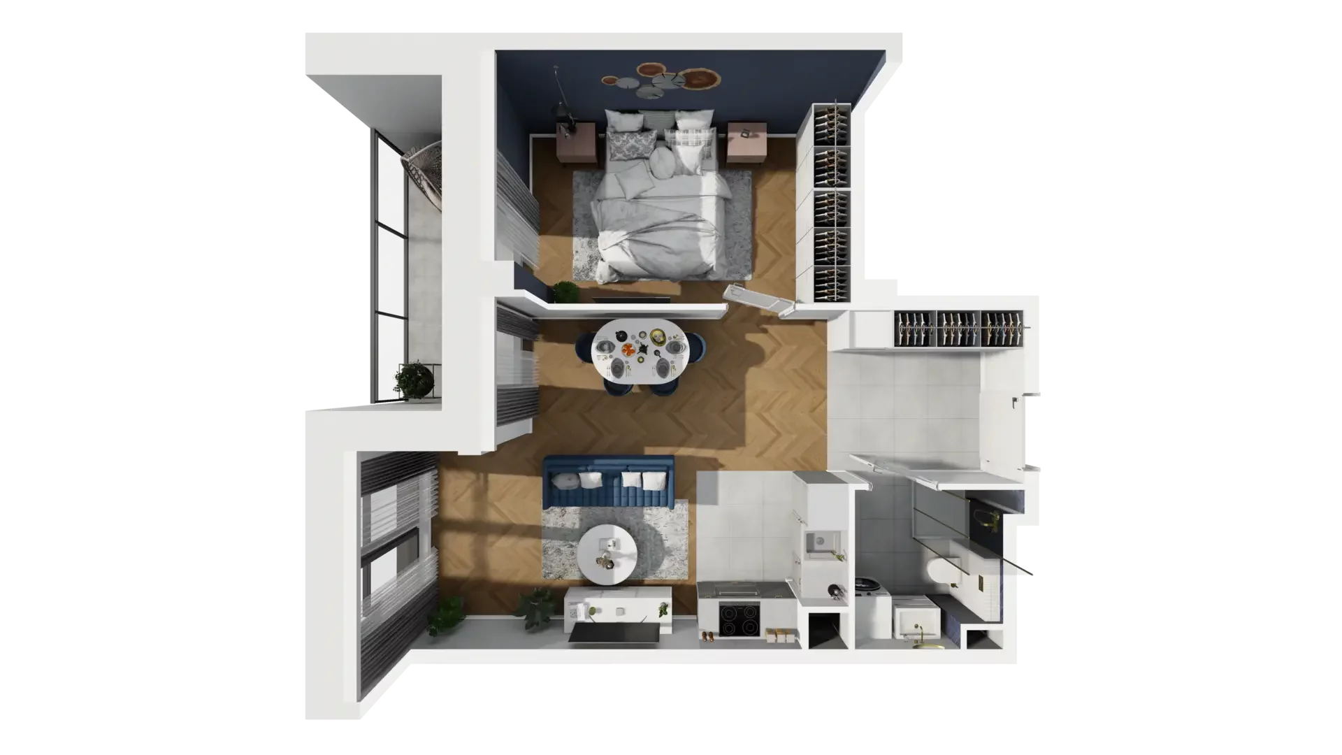 2 pokoje, mieszkanie 43,00 m², piętro 1, oferta nr A1.1.4, ATAL Grabiszyn, Wrocław, Gajowice, Fabryczna, ul. Grochowa