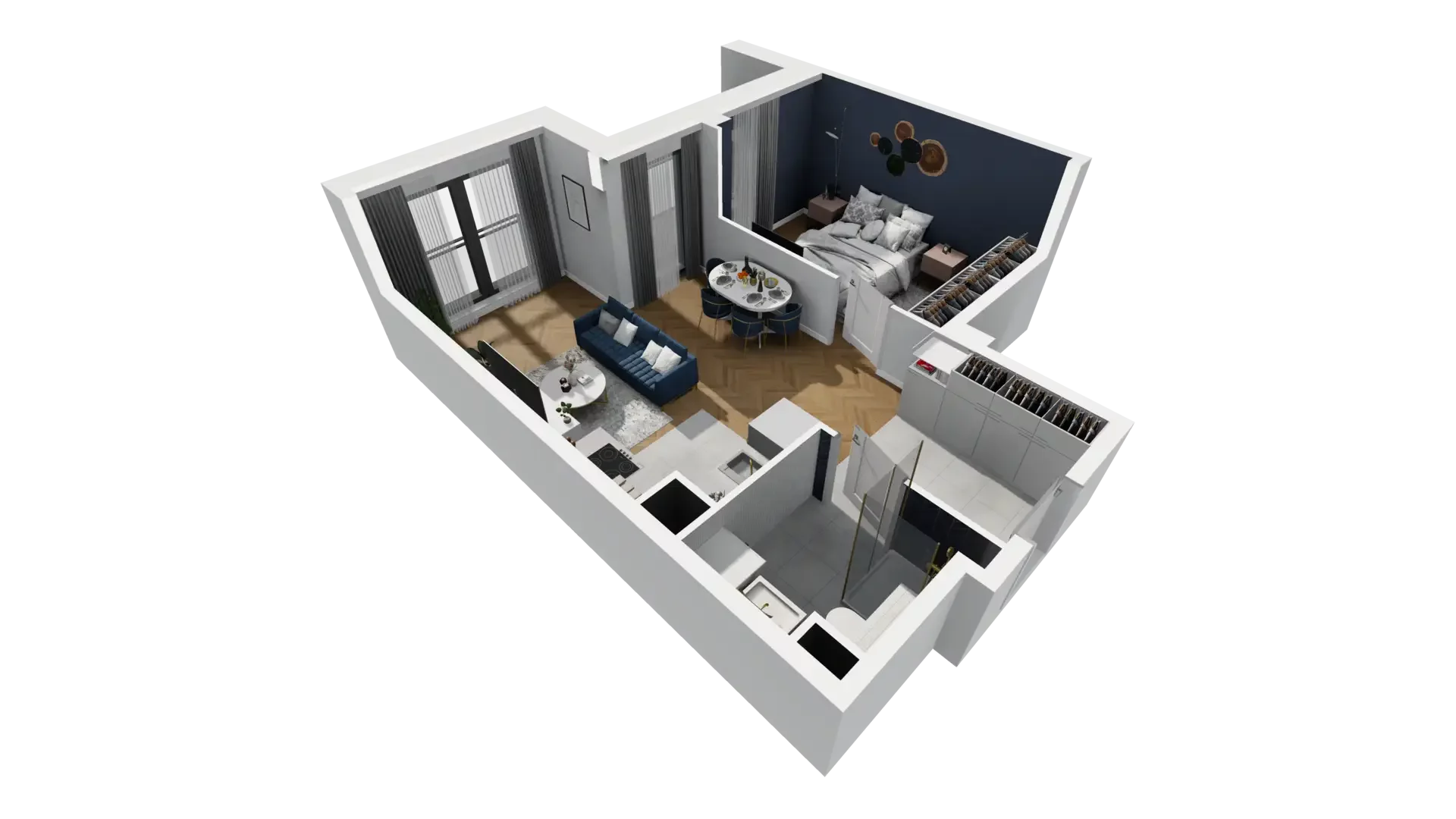 2 pokoje, mieszkanie 43,00 m², piętro 1, oferta nr A1.1.4, ATAL Grabiszyn, Wrocław, Gajowice, Fabryczna, ul. Grochowa