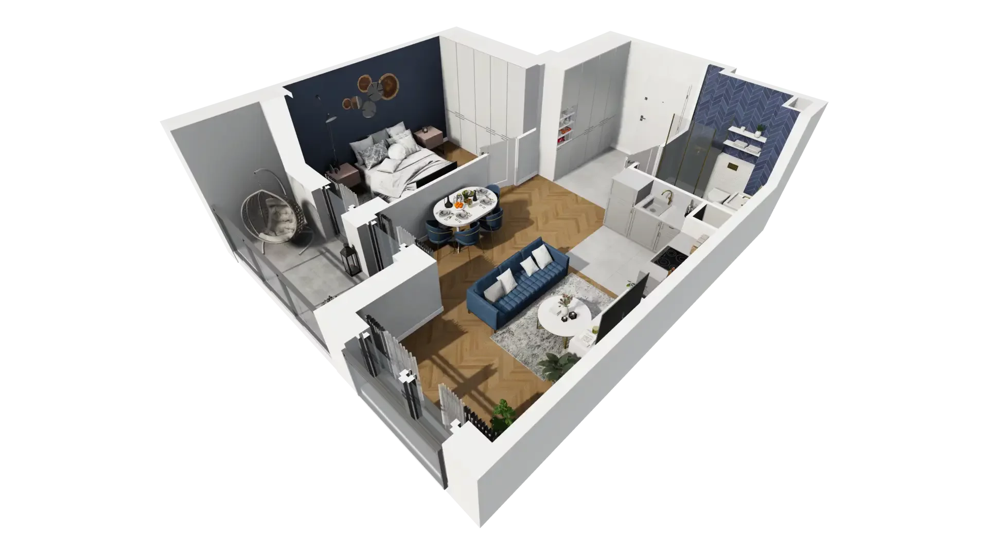2 pokoje, mieszkanie 43,00 m², piętro 1, oferta nr A1.1.4, ATAL Grabiszyn, Wrocław, Gajowice, Fabryczna, ul. Grochowa