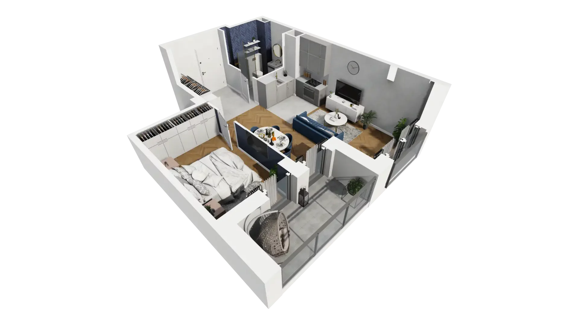 2 pokoje, mieszkanie 43,00 m², piętro 1, oferta nr A1.1.4, ATAL Grabiszyn, Wrocław, Gajowice, Fabryczna, ul. Grochowa