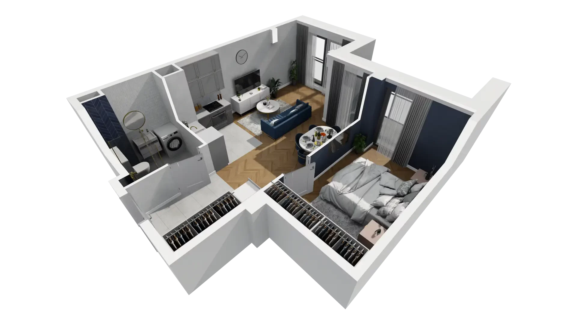 2 pokoje, mieszkanie 43,00 m², piętro 1, oferta nr A1.1.4, ATAL Grabiszyn, Wrocław, Gajowice, Fabryczna, ul. Grochowa