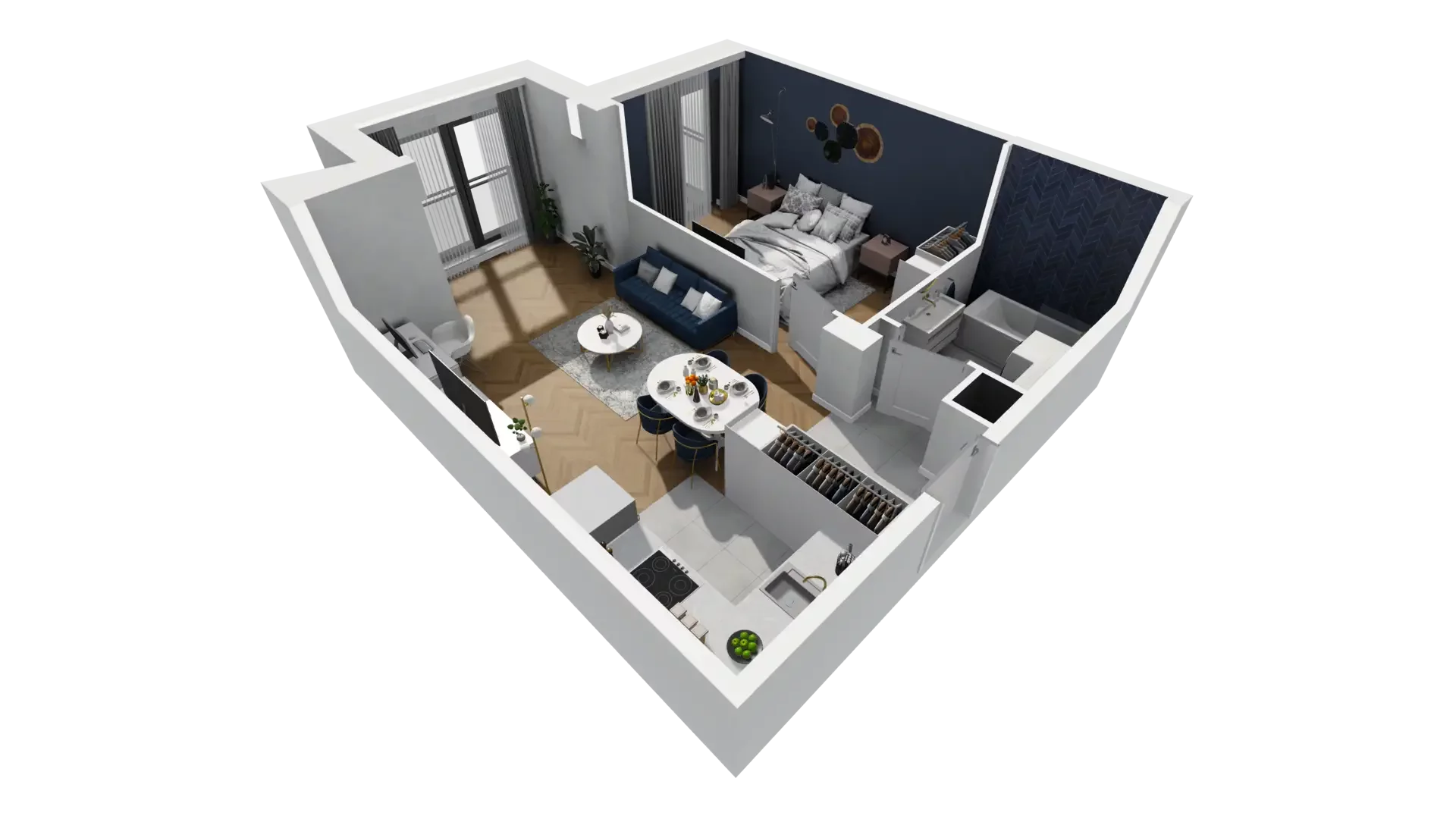 2 pokoje, mieszkanie 46,68 m², piętro 1, oferta nr A1.1.6, ATAL Grabiszyn, Wrocław, Gajowice, Fabryczna, ul. Grochowa