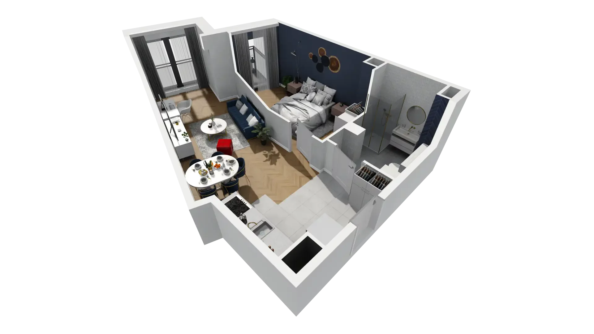 2 pokoje, mieszkanie 45,00 m², piętro 1, oferta nr A1.1.7, ATAL Grabiszyn, Wrocław, Gajowice, Fabryczna, ul. Grochowa