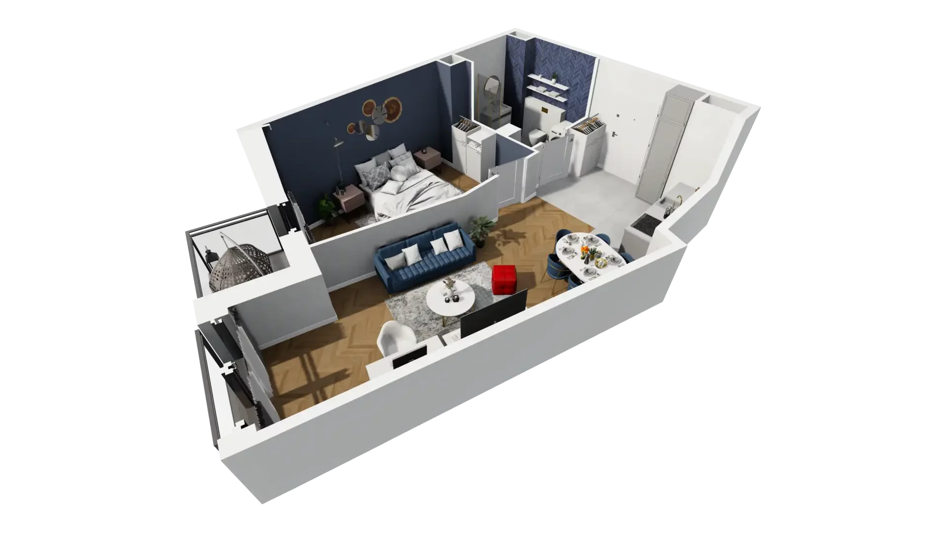 2 pokoje, mieszkanie 45,00 m², piętro 1, oferta nr A1.1.7, ATAL Grabiszyn, Wrocław, Gajowice, Fabryczna, ul. Grochowa