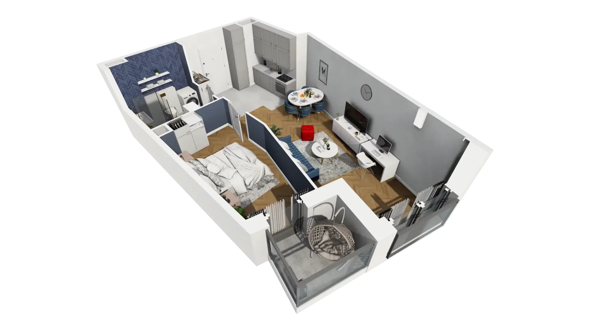 2 pokoje, mieszkanie 45,00 m², piętro 1, oferta nr A1.1.7, ATAL Grabiszyn, Wrocław, Gajowice, Fabryczna, ul. Grochowa