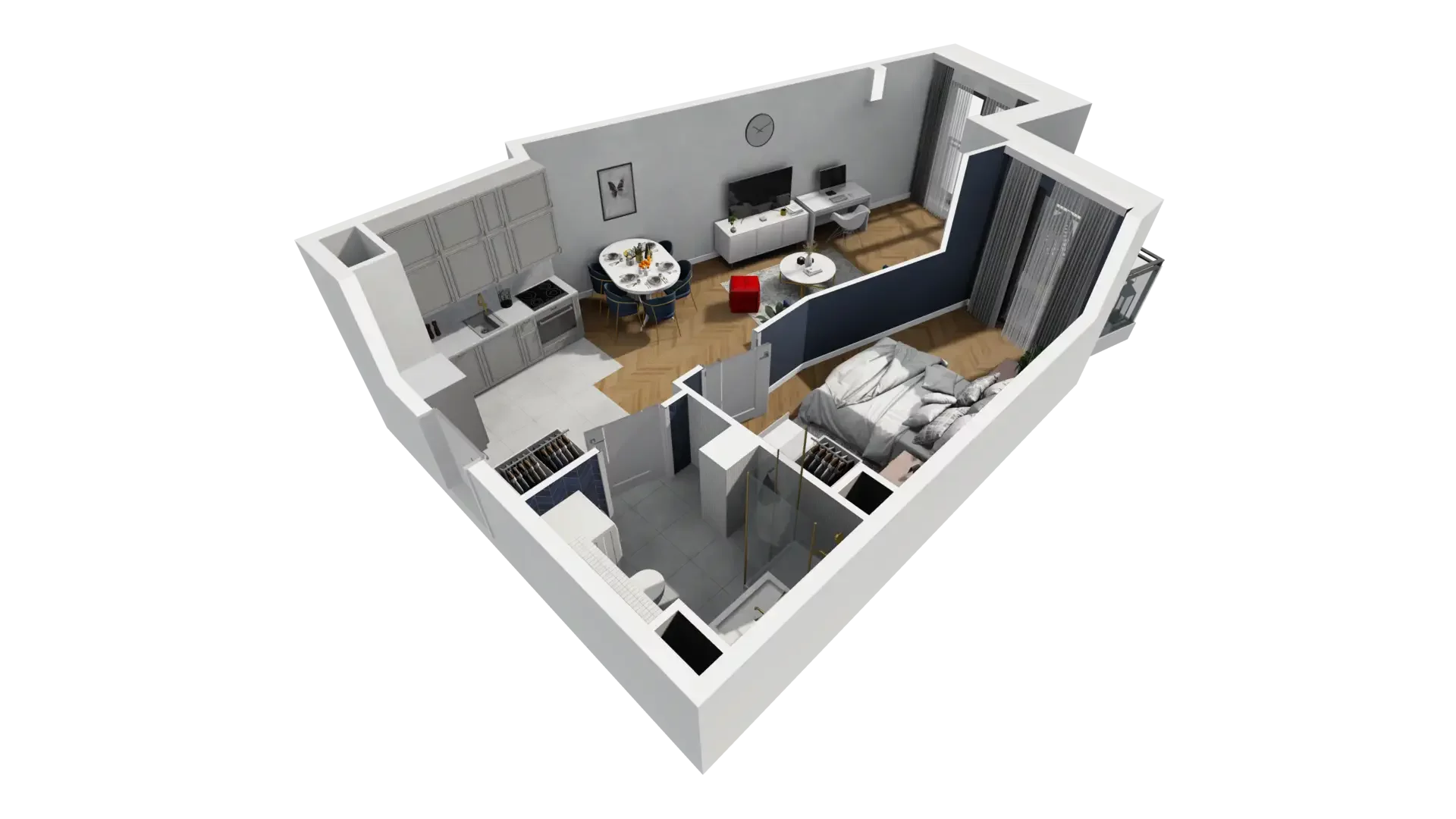 2 pokoje, mieszkanie 45,00 m², piętro 1, oferta nr A1.1.7, ATAL Grabiszyn, Wrocław, Gajowice, Fabryczna, ul. Grochowa