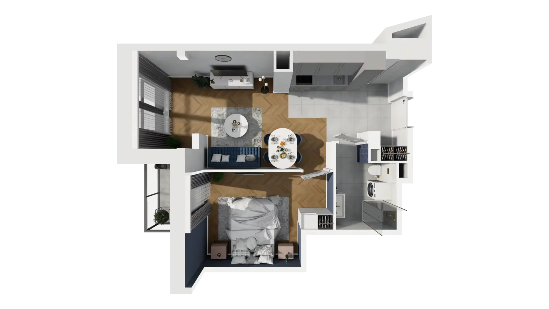 2 pokoje, mieszkanie 44,03 m², piętro 1, oferta nr A1.1.8, ATAL Grabiszyn, Wrocław, Gajowice, Fabryczna, ul. Grochowa