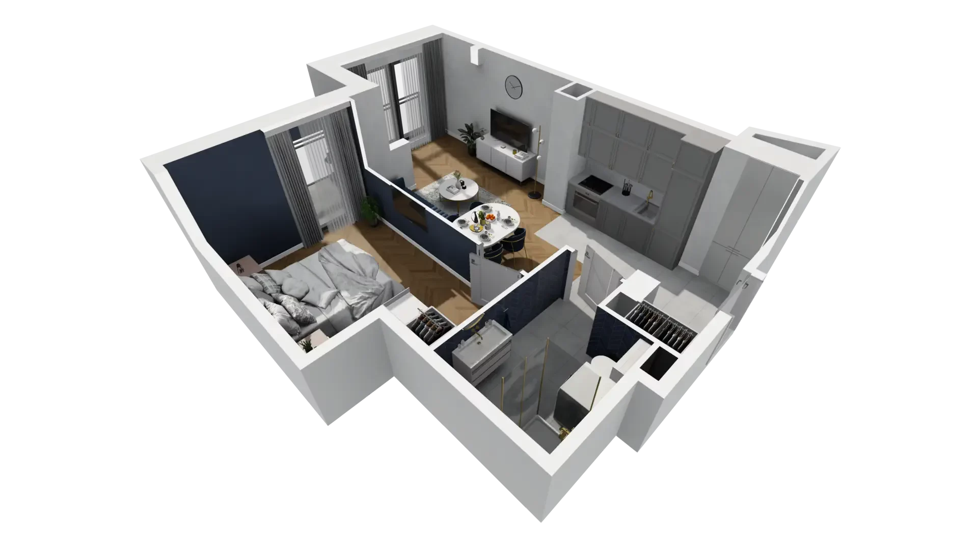 2 pokoje, mieszkanie 44,03 m², piętro 2, oferta nr A1.2.19, ATAL Grabiszyn, Wrocław, Gajowice, Fabryczna, ul. Grochowa