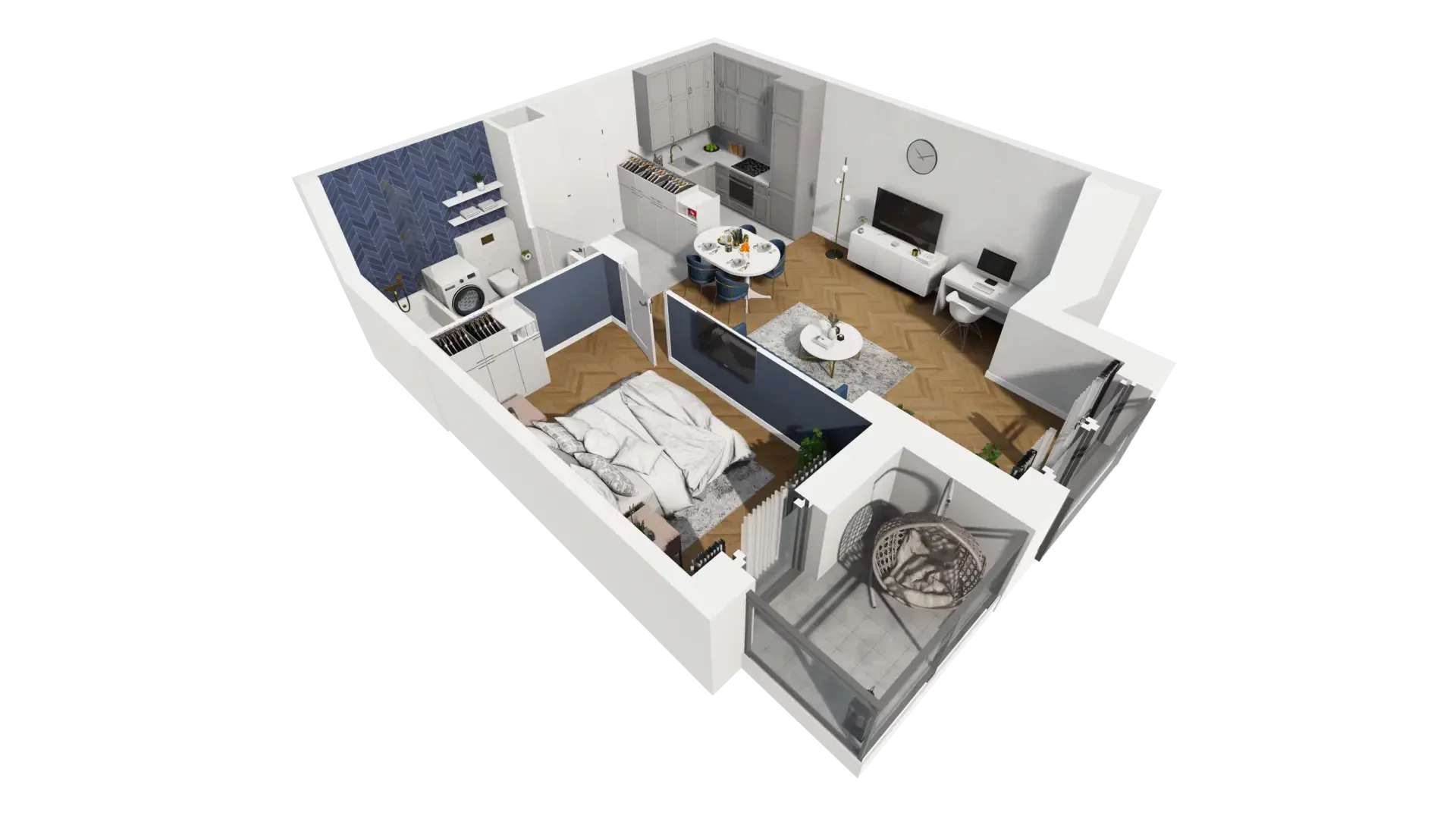 2 pokoje, mieszkanie 46,68 m², piętro 3, oferta nr A1.3.28, ATAL Grabiszyn, Wrocław, Gajowice, Fabryczna, ul. Grochowa