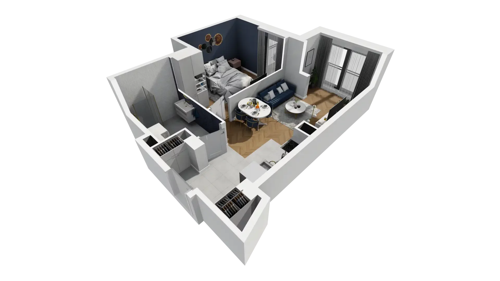 2 pokoje, mieszkanie 44,03 m², piętro 3, oferta nr A1.3.30, ATAL Grabiszyn, Wrocław, Gajowice, Fabryczna, ul. Grochowa