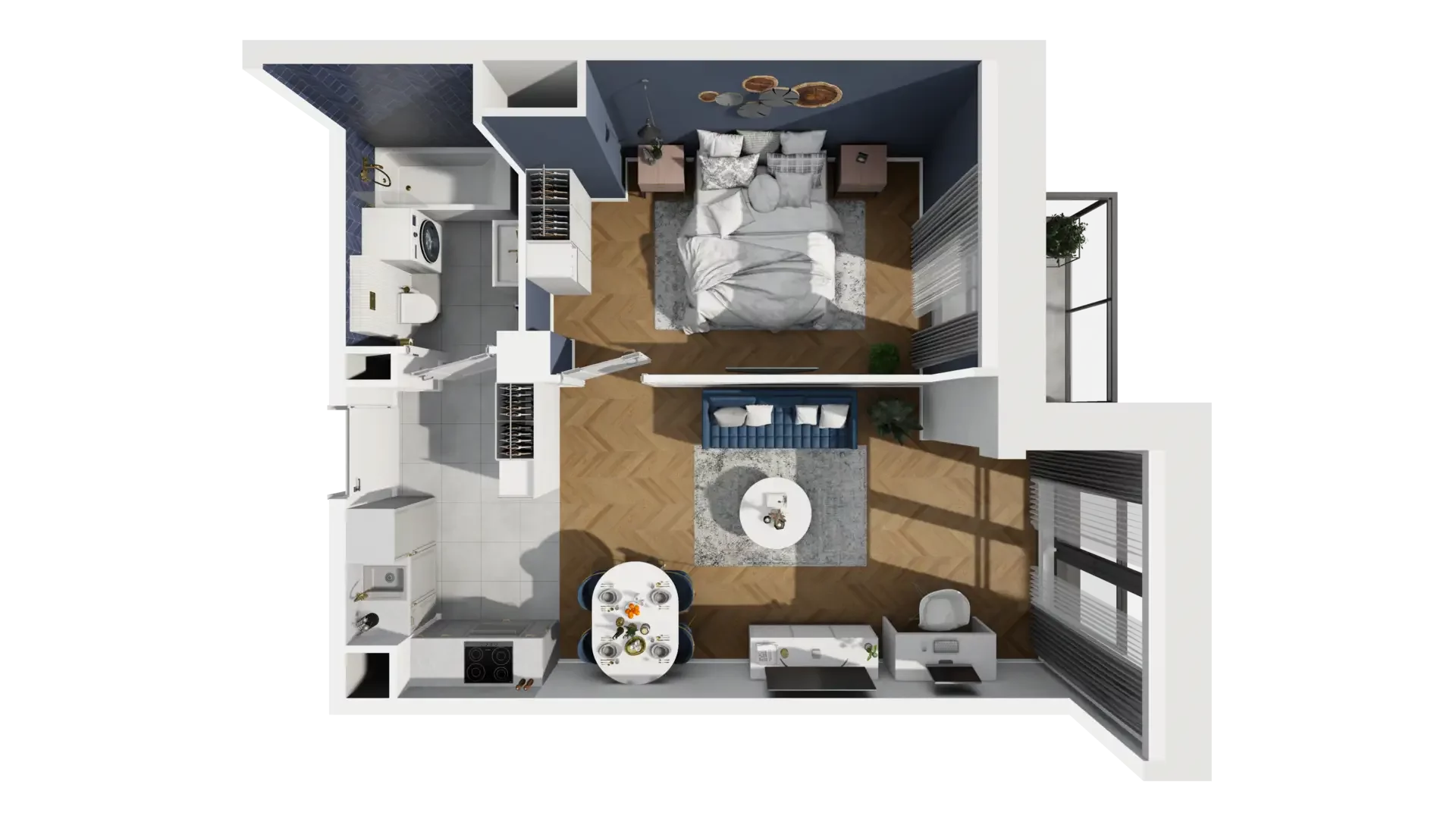 2 pokoje, mieszkanie 43,98 m², piętro 4, oferta nr A1.4.37, ATAL Grabiszyn, Wrocław, Gajowice, Fabryczna, ul. Grochowa