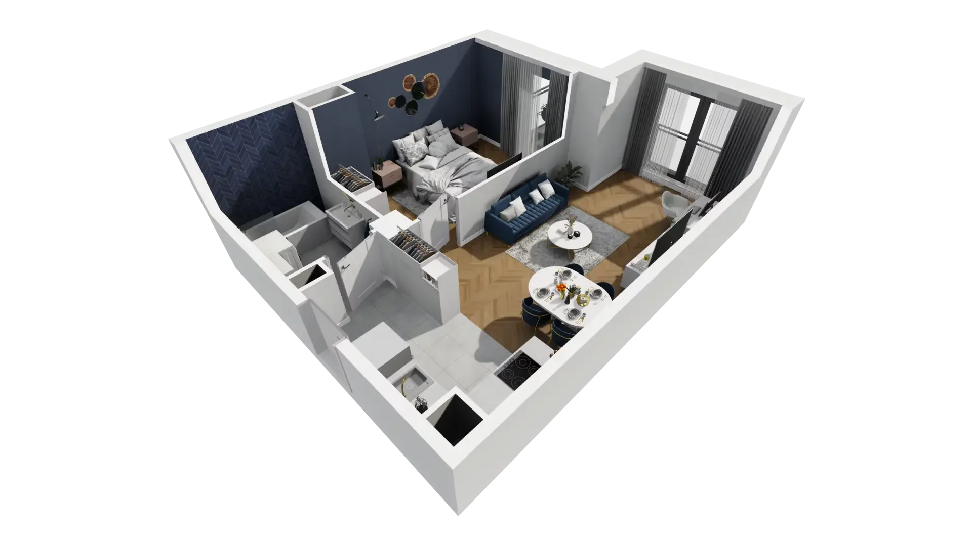 2 pokoje, mieszkanie 43,98 m², piętro 4, oferta nr A1.4.37, ATAL Grabiszyn, Wrocław, Gajowice, Fabryczna, ul. Grochowa