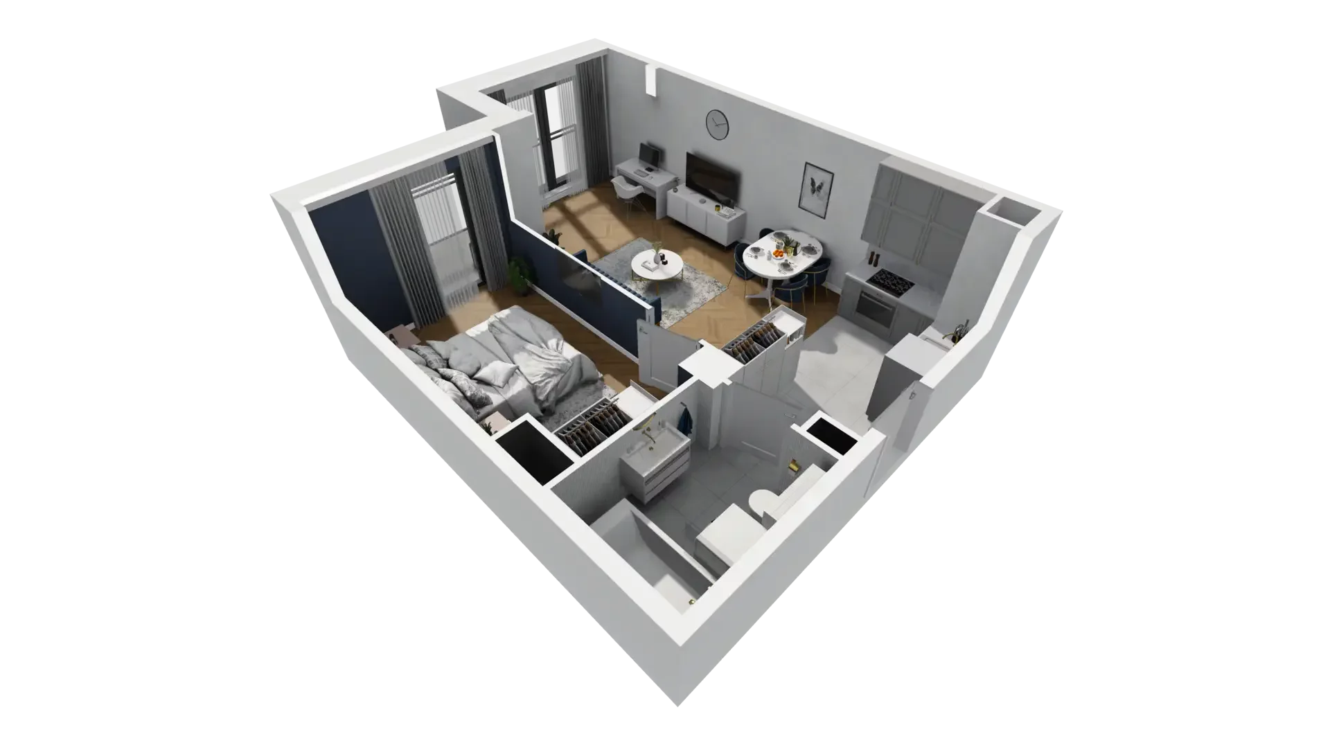 2 pokoje, mieszkanie 43,98 m², piętro 4, oferta nr A1.4.37, ATAL Grabiszyn, Wrocław, Gajowice, Fabryczna, ul. Grochowa