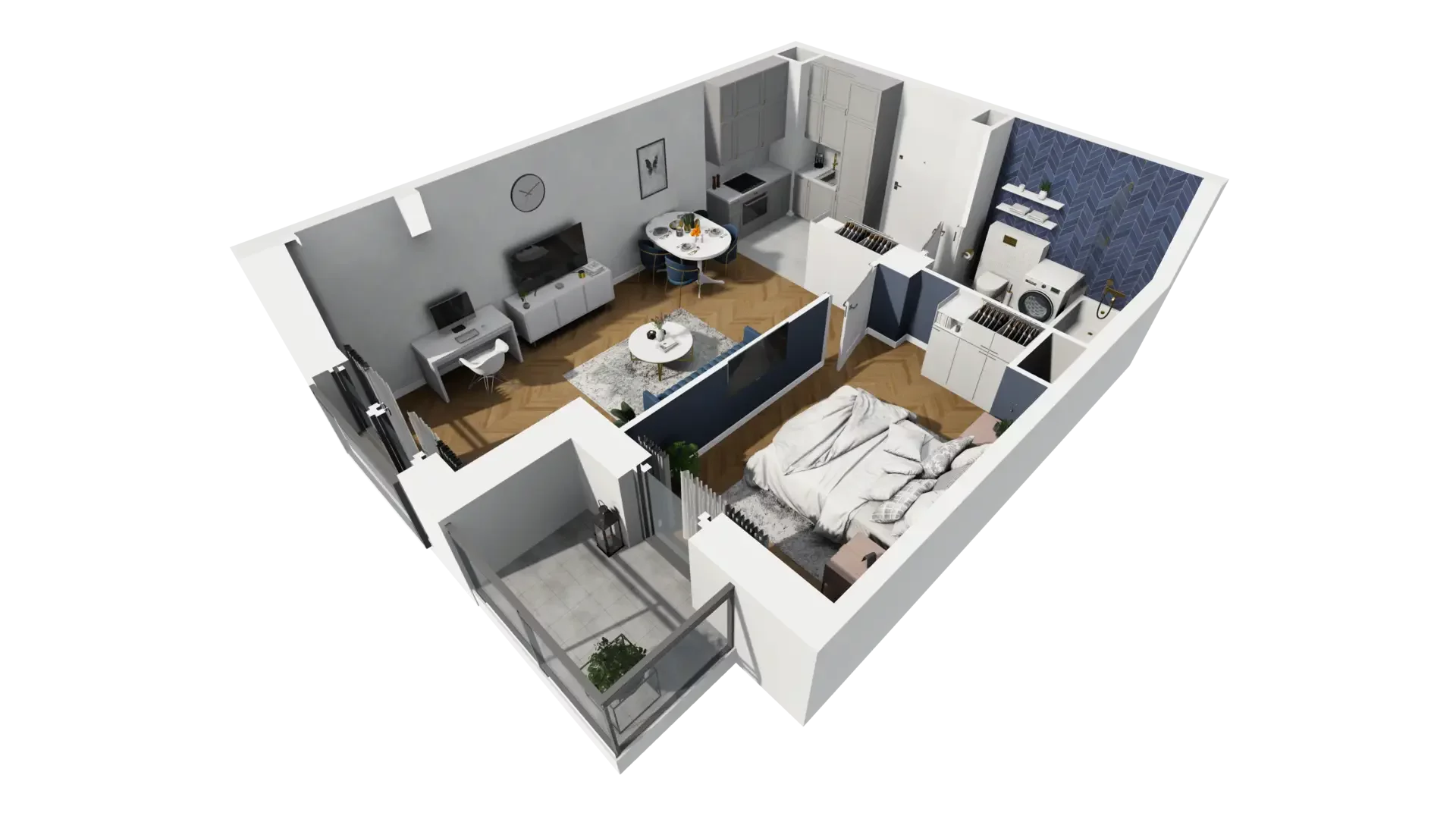 2 pokoje, mieszkanie 43,98 m², piętro 4, oferta nr A1.4.37, ATAL Grabiszyn, Wrocław, Gajowice, Fabryczna, ul. Grochowa