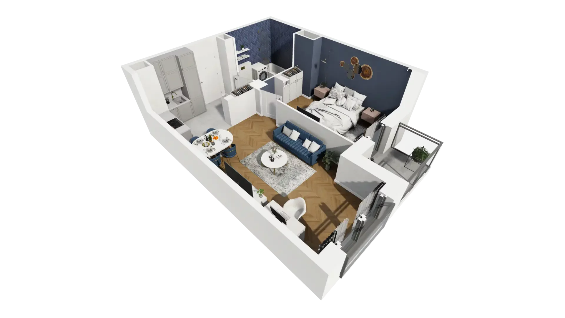2 pokoje, mieszkanie 43,98 m², piętro 4, oferta nr A1.4.37, ATAL Grabiszyn, Wrocław, Gajowice, Fabryczna, ul. Grochowa