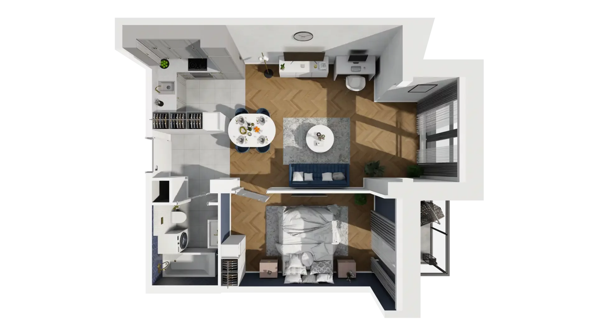 2 pokoje, mieszkanie 46,68 m², piętro 4, oferta nr A1.4.38, ATAL Grabiszyn, Wrocław, Gajowice, Fabryczna, ul. Grochowa