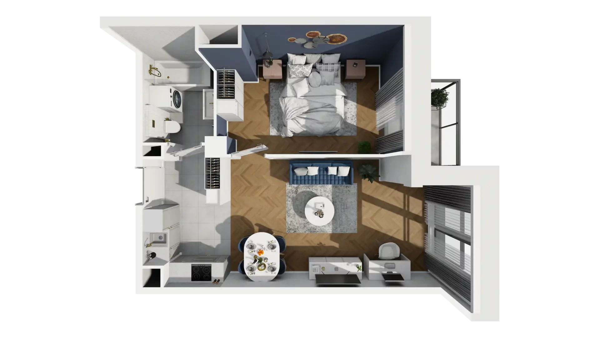 2 pokoje, mieszkanie 43,98 m², piętro 5, oferta nr A1.5.47, ATAL Grabiszyn, Wrocław, Gajowice, Fabryczna, ul. Grochowa