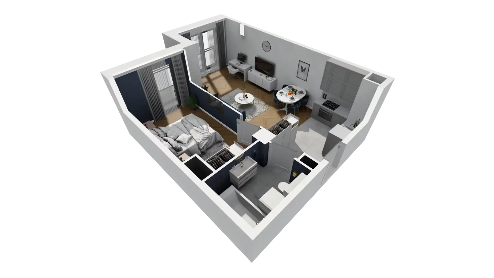 2 pokoje, mieszkanie 43,98 m², piętro 5, oferta nr A1.5.47, ATAL Grabiszyn, Wrocław, Gajowice, Fabryczna, ul. Grochowa