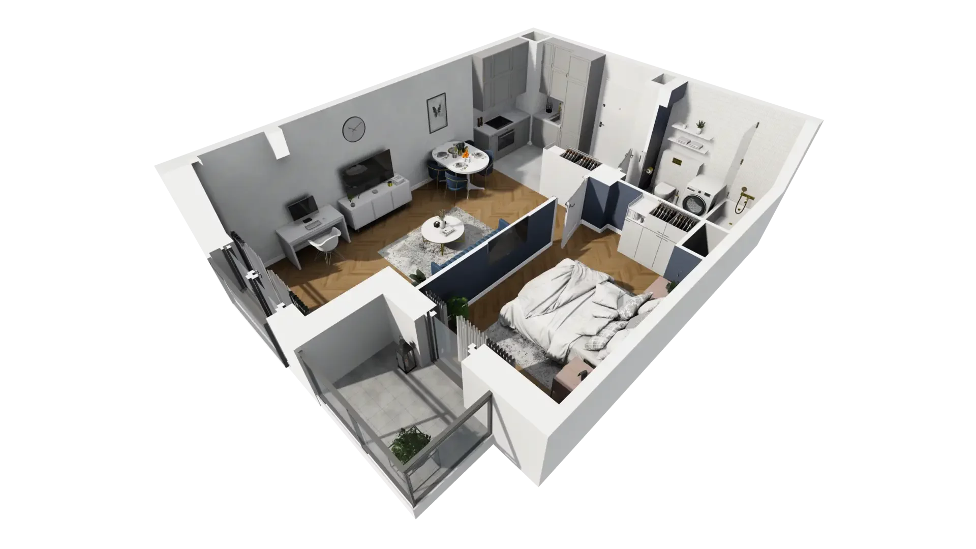 2 pokoje, mieszkanie 43,98 m², piętro 5, oferta nr A1.5.47, ATAL Grabiszyn, Wrocław, Gajowice, Fabryczna, ul. Grochowa