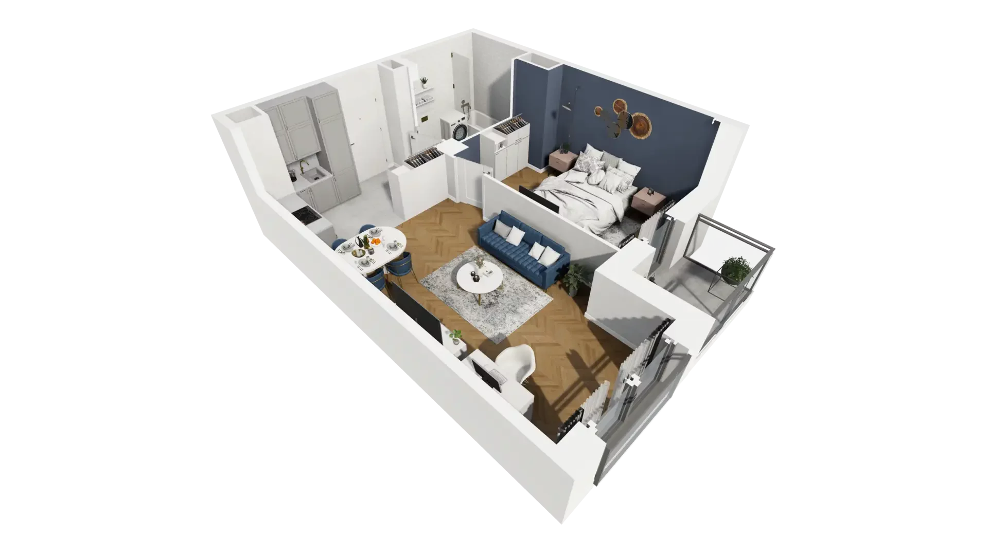2 pokoje, mieszkanie 43,98 m², piętro 5, oferta nr A1.5.47, ATAL Grabiszyn, Wrocław, Gajowice, Fabryczna, ul. Grochowa