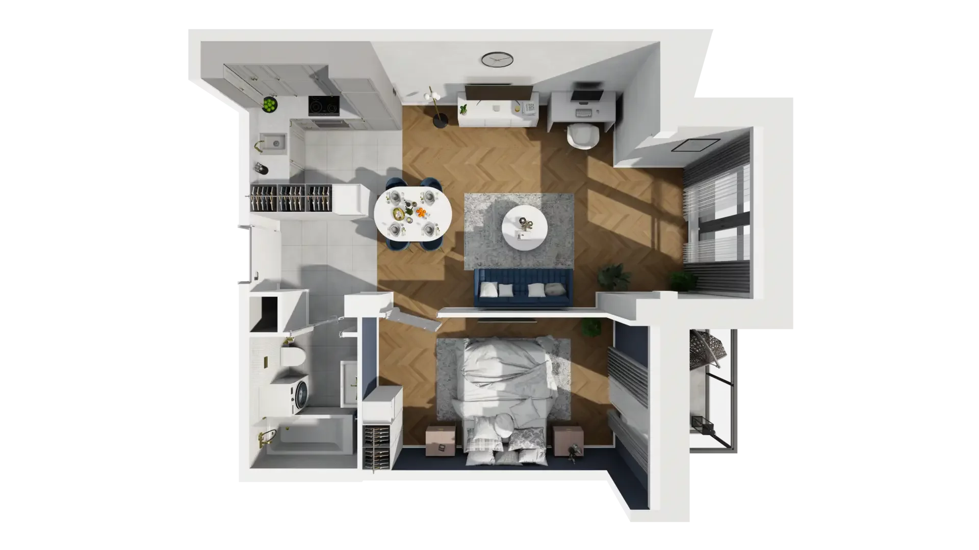 2 pokoje, mieszkanie 46,68 m², piętro 5, oferta nr A1.5.48, ATAL Grabiszyn, Wrocław, Gajowice, Fabryczna, ul. Grochowa
