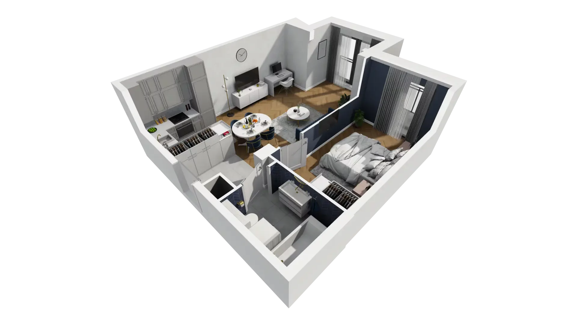 2 pokoje, mieszkanie 46,68 m², piętro 5, oferta nr A1.5.48, ATAL Grabiszyn, Wrocław, Gajowice, Fabryczna, ul. Grochowa