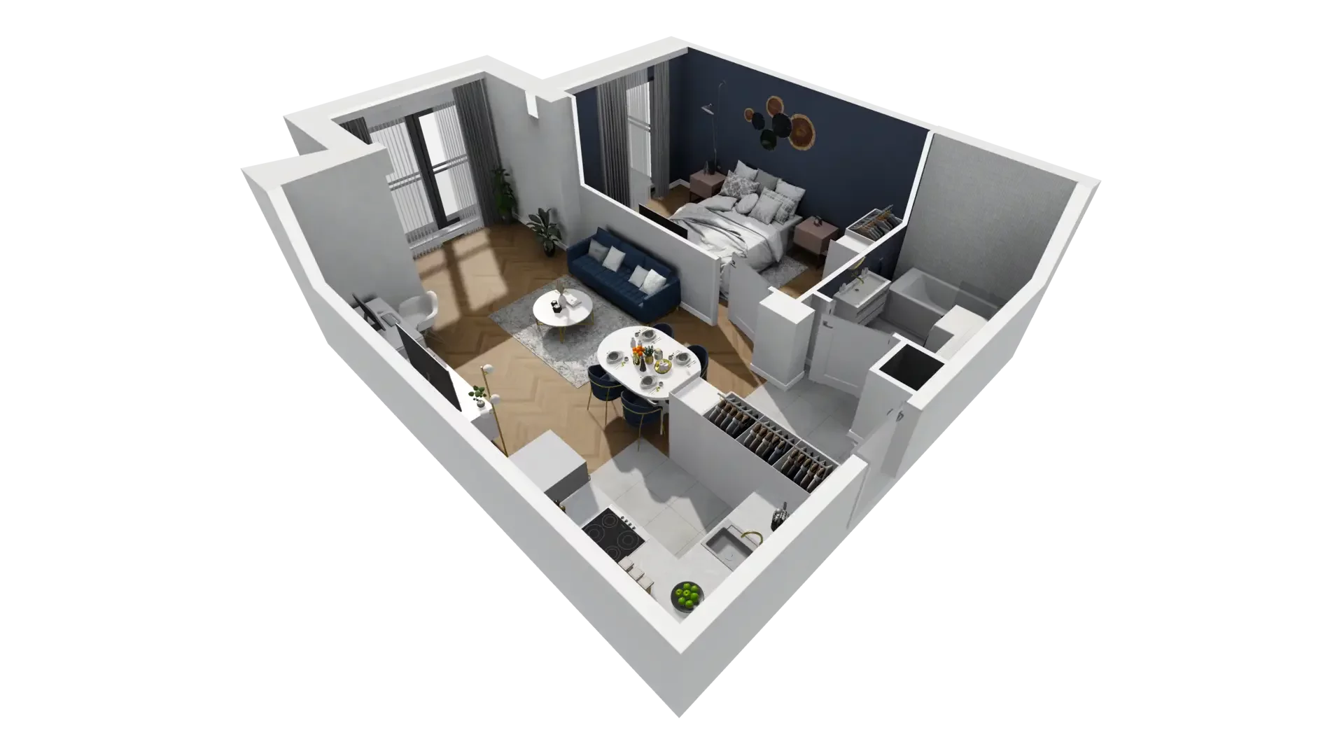2 pokoje, mieszkanie 46,68 m², piętro 5, oferta nr A1.5.48, ATAL Grabiszyn, Wrocław, Gajowice, Fabryczna, ul. Grochowa