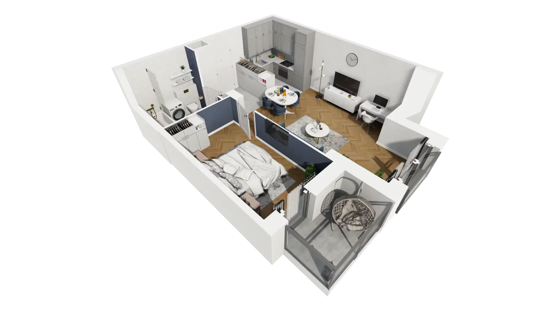 2 pokoje, mieszkanie 46,68 m², piętro 5, oferta nr A1.5.48, ATAL Grabiszyn, Wrocław, Gajowice, Fabryczna, ul. Grochowa