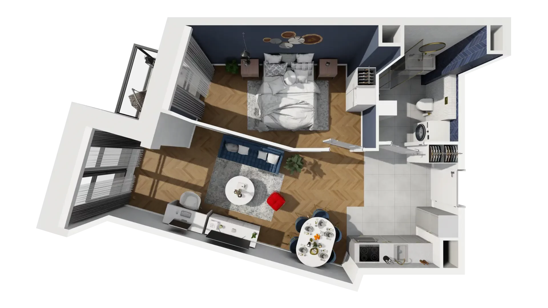2 pokoje, mieszkanie 45,00 m², piętro 5, oferta nr A1.5.49, ATAL Grabiszyn, Wrocław, Gajowice, Fabryczna, ul. Grochowa