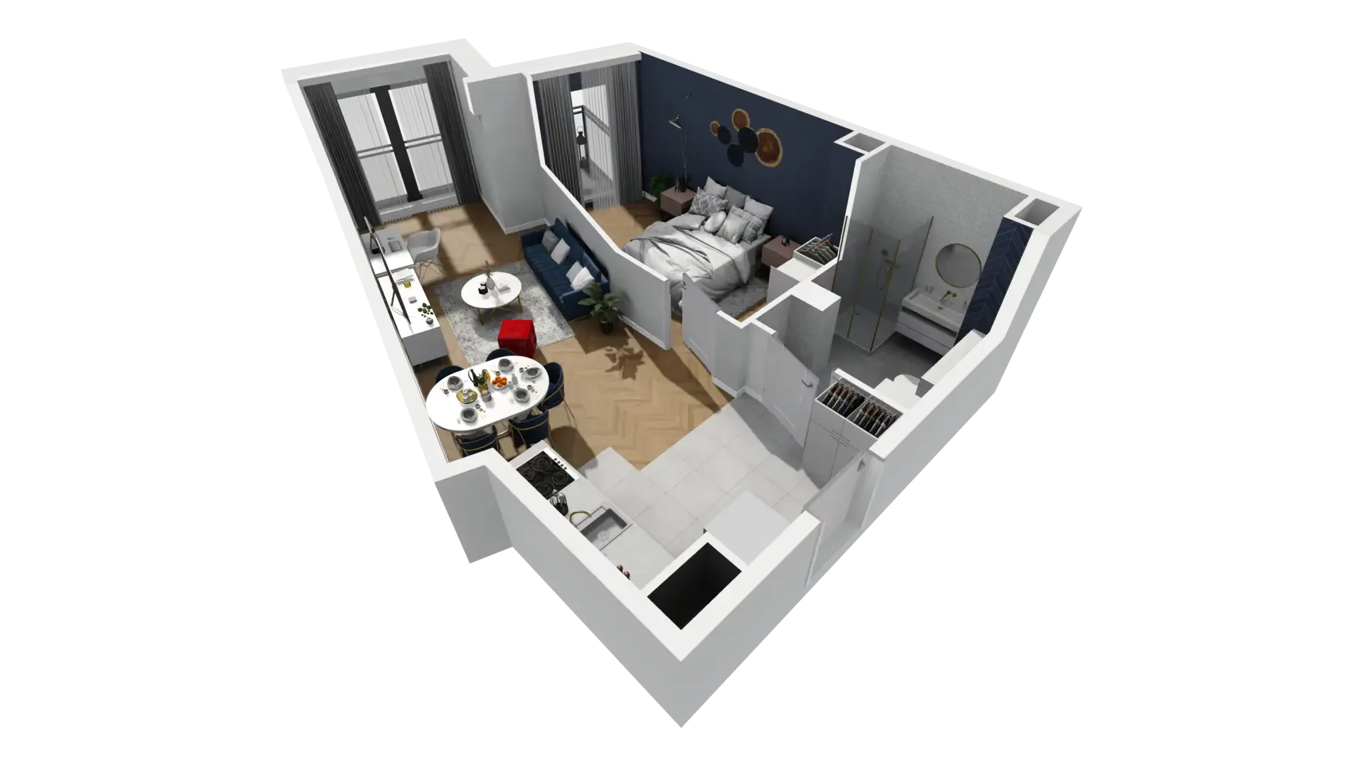 2 pokoje, mieszkanie 45,00 m², piętro 5, oferta nr A1.5.49, ATAL Grabiszyn, Wrocław, Gajowice, Fabryczna, ul. Grochowa