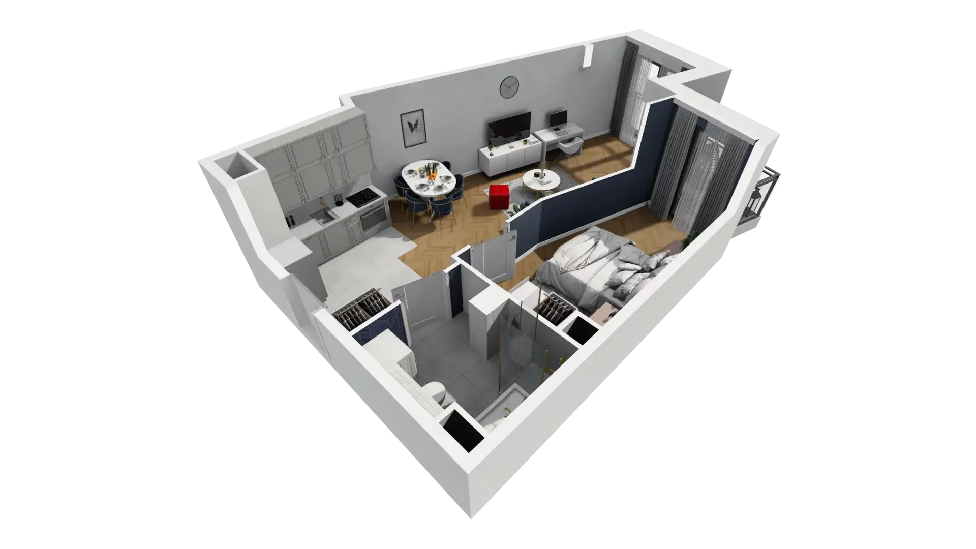 2 pokoje, mieszkanie 45,00 m², piętro 5, oferta nr A1.5.49, ATAL Grabiszyn, Wrocław, Gajowice, Fabryczna, ul. Grochowa
