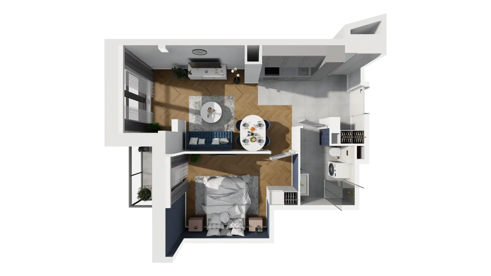 2 pokoje, mieszkanie 44,03 m², piętro 5, oferta nr A1.5.50, ATAL Grabiszyn, Wrocław, Gajowice, Fabryczna, ul. Grochowa