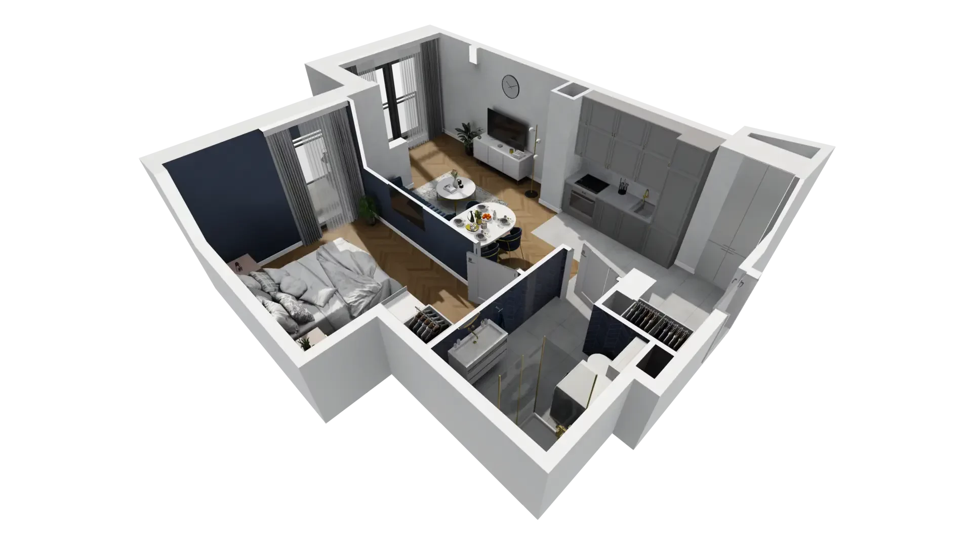 2 pokoje, mieszkanie 44,03 m², piętro 5, oferta nr A1.5.50, ATAL Grabiszyn, Wrocław, Gajowice, Fabryczna, ul. Grochowa