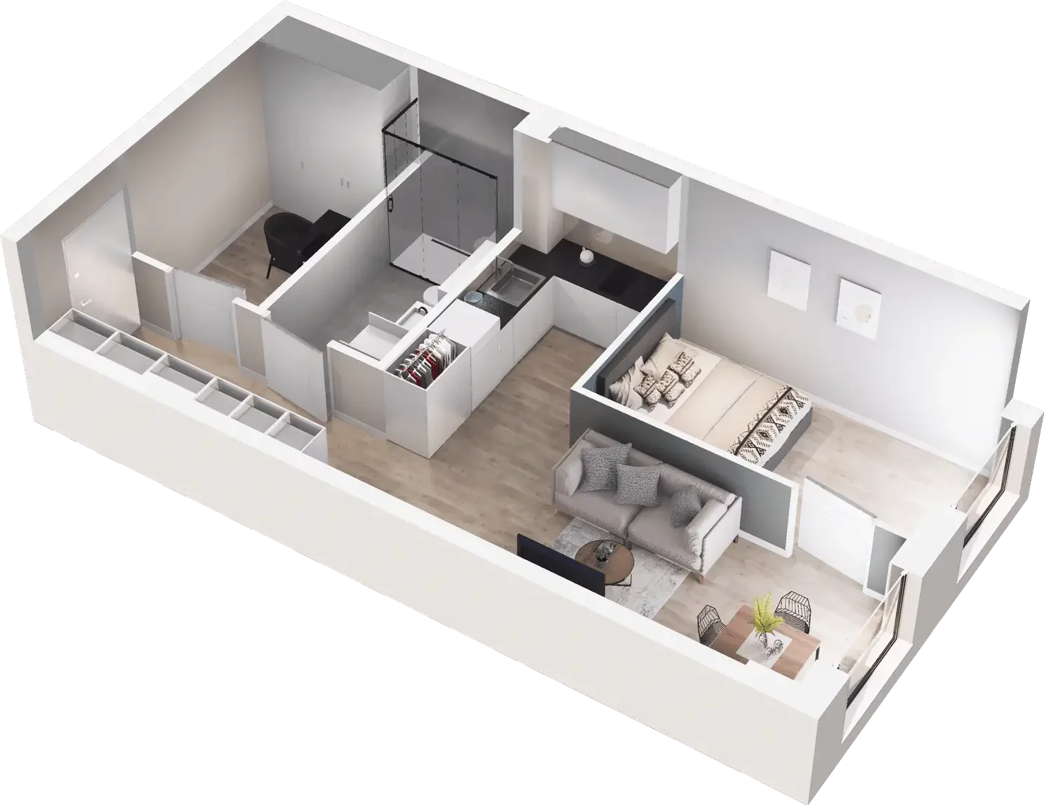 Mieszkanie 47,54 m², piętro 2, oferta nr II.A.08, Krakowska 35, Wrocław, Przedmieście Oławskie, Krzyki, ul. Krakowska