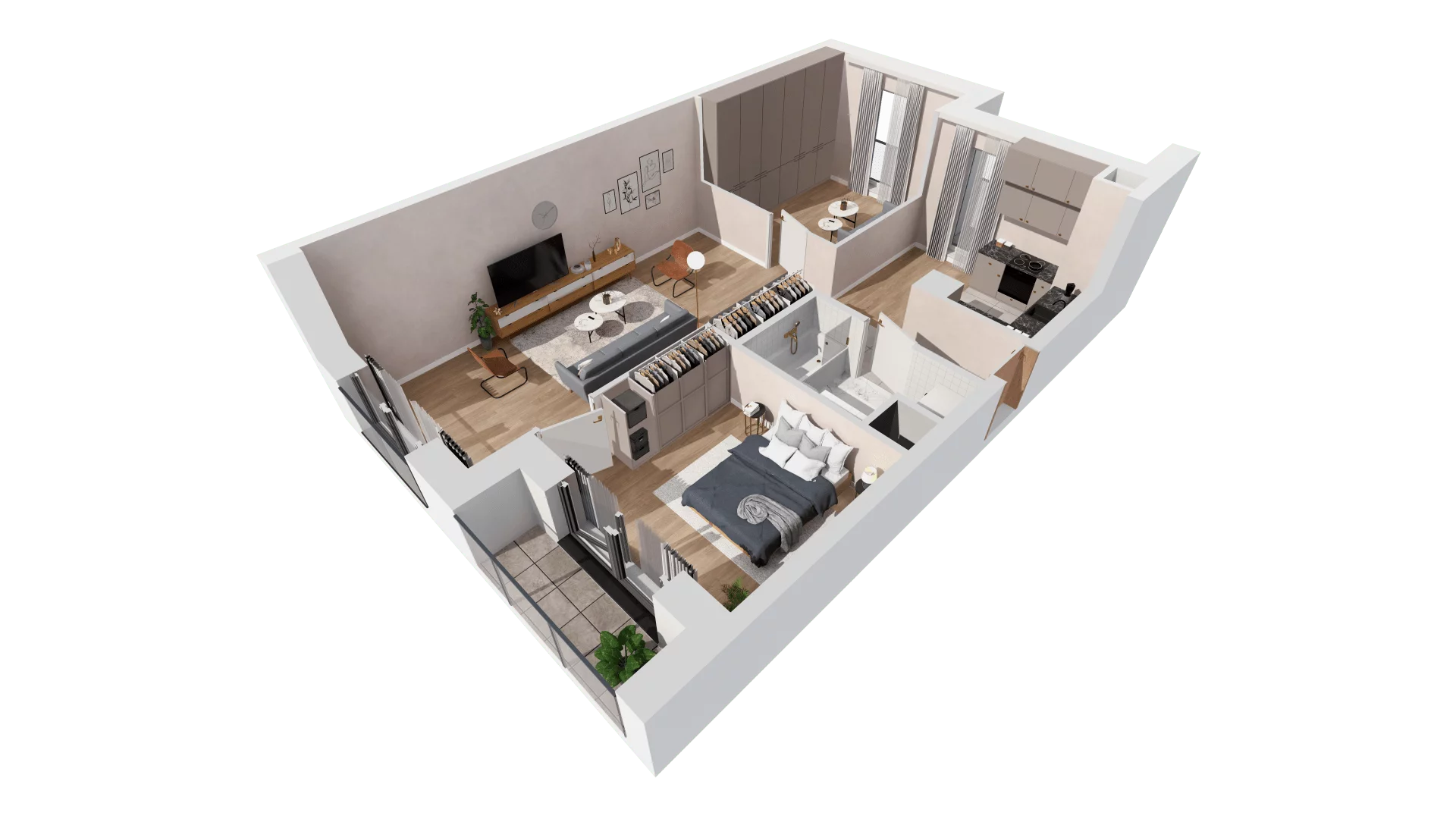 Mieszkanie 70,56 m², piętro 2, oferta nr 5.02.C07, Ogrody Andersa, Gliwice, Wojska Polskiego, ul. Leopolda Okulickiego