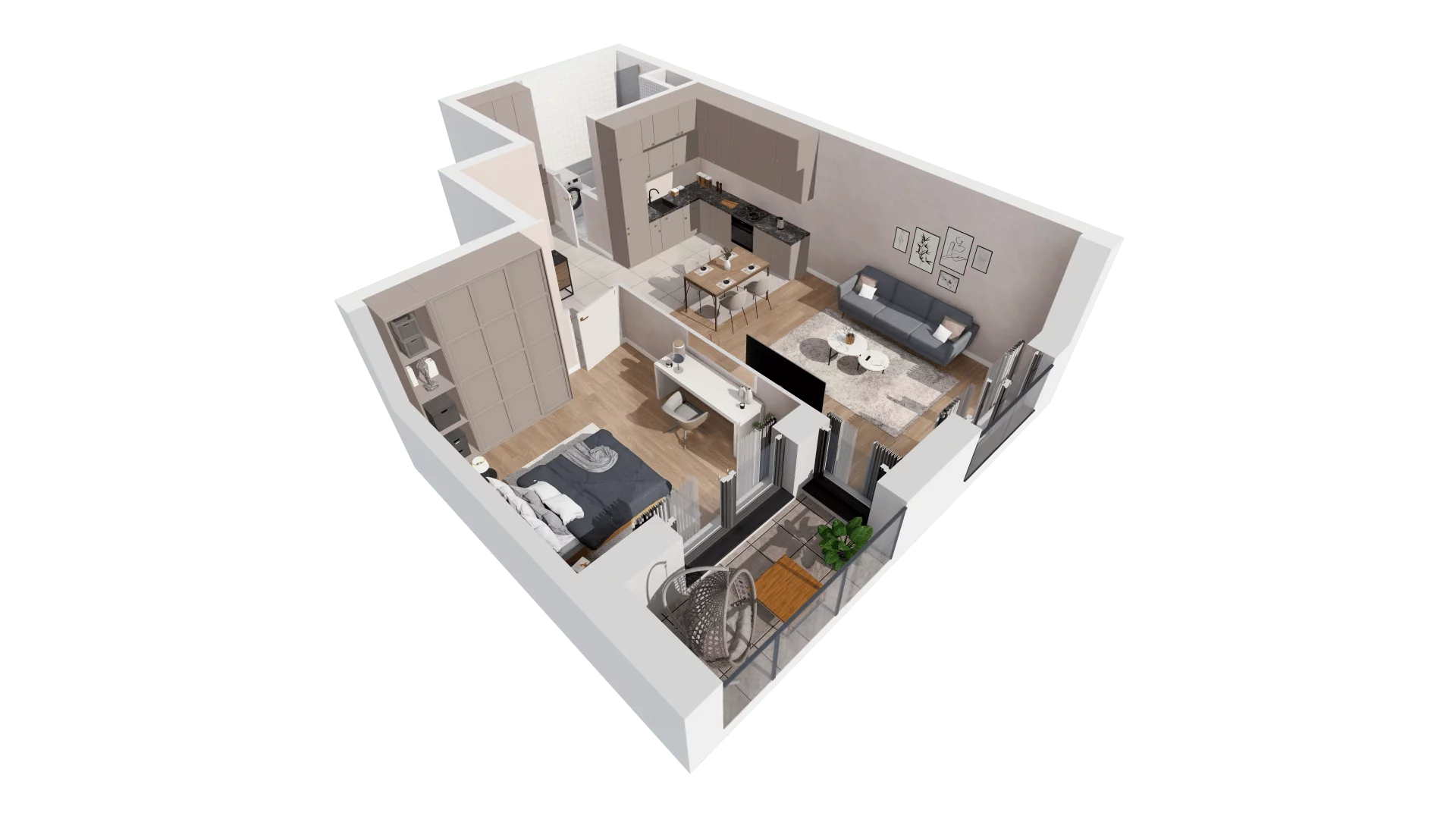 Mieszkanie 52,95 m², piętro 3, oferta nr 5.03.E16, Ogrody Andersa, Gliwice, Wojska Polskiego, ul. Leopolda Okulickiego