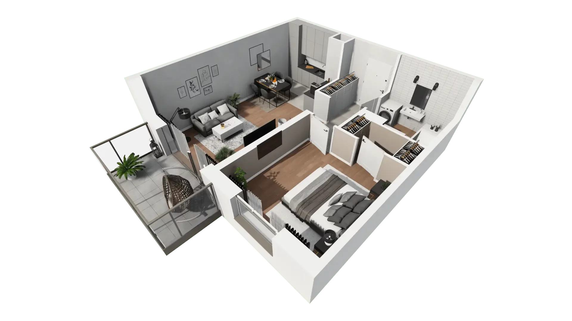 Mieszkanie 47,71 m², piętro 1, oferta nr B10-K1-1-2, Żerniki Na Novo III, Wrocław, Żerniki, ul. Maxa Berga