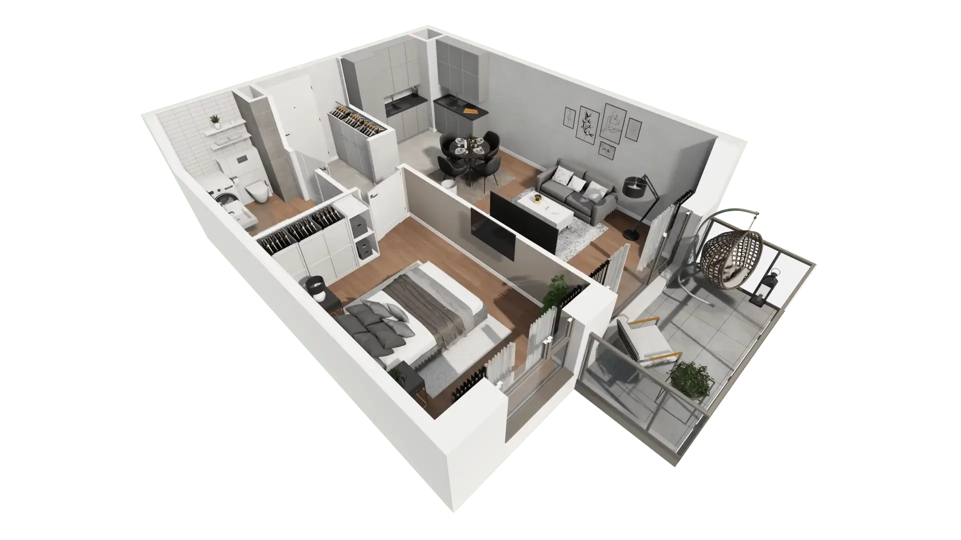 Mieszkanie 44,06 m², piętro 1, oferta nr B10-K3-1-3, Żerniki Na Novo III, Wrocław, Żerniki, ul. Maxa Berga