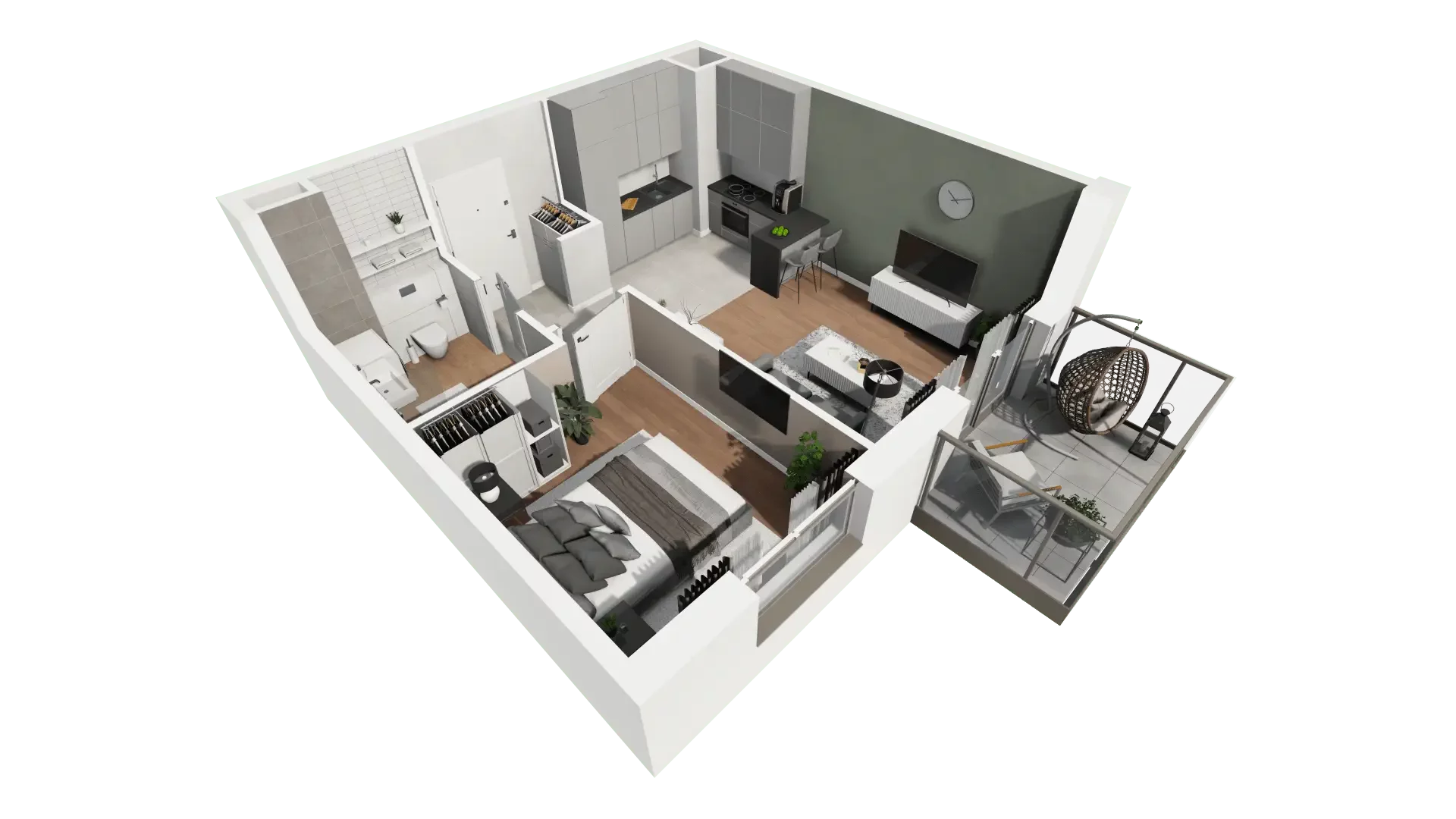 Mieszkanie 36,37 m², piętro 4, oferta nr B11-K1-4-6, Żerniki Na Novo III, Wrocław, Żerniki, ul. Maxa Berga