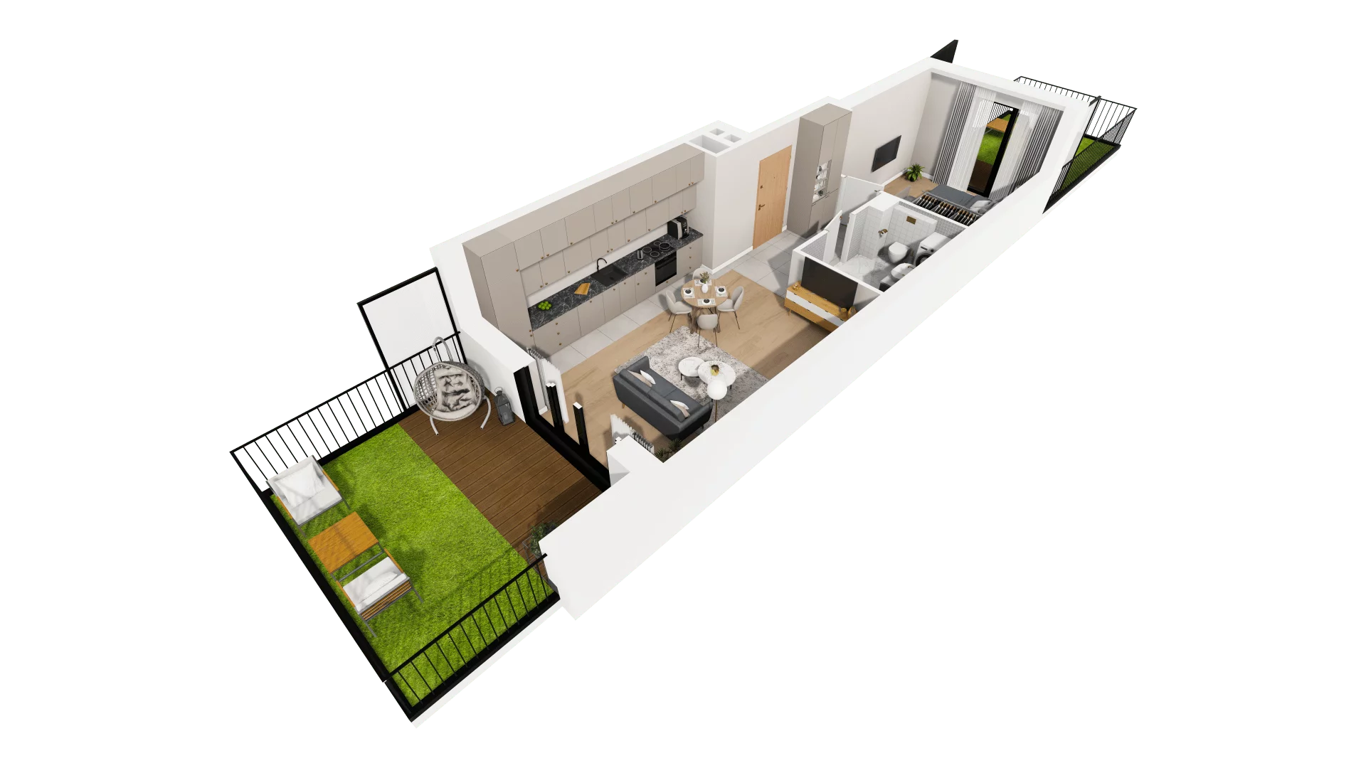 Mieszkanie 44,19 m², parter, oferta nr B4-K2-0-1, Żerniki Na Novo, Wrocław, Żerniki, ul. Maxa Berga