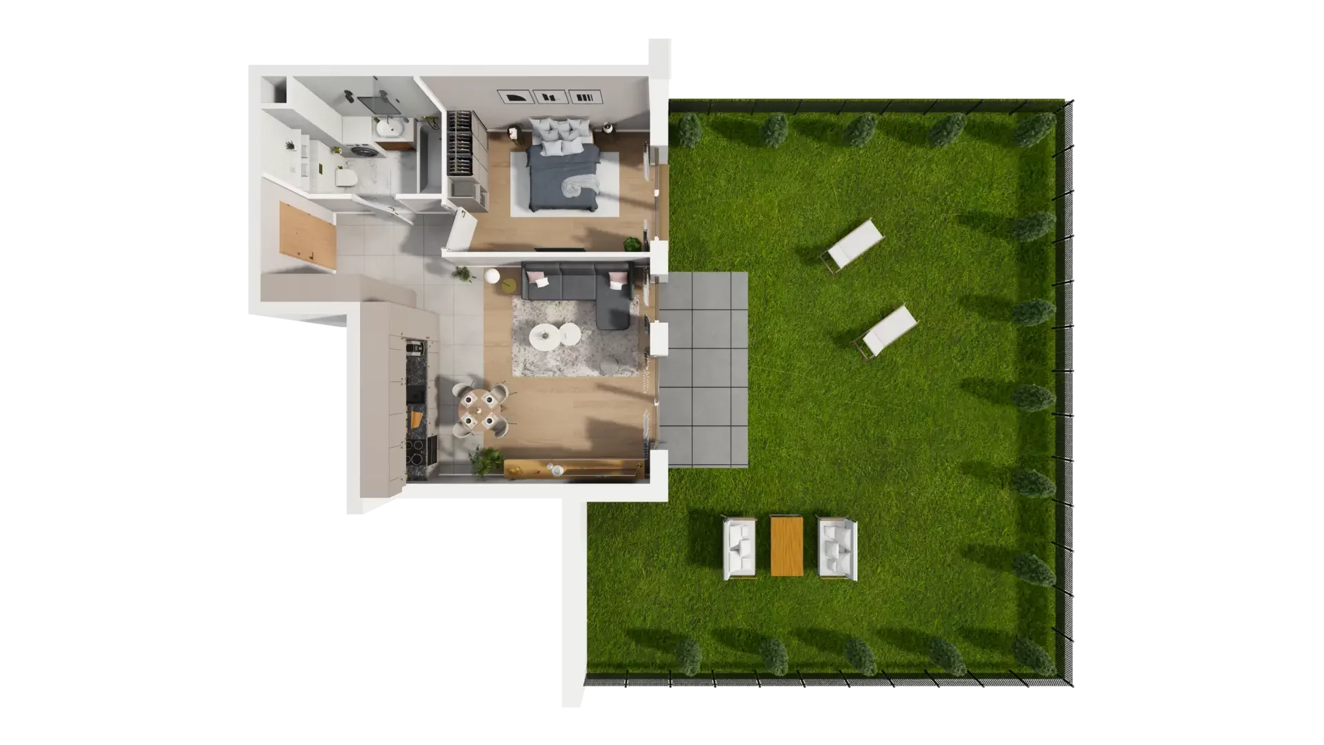 2 pokoje, mieszkanie 46,16 m², parter, oferta nr D.0.1, ATAL Parkowa, Poznań, Nowe Miasto, Osiedle Warszawskie, ul. Mogileńska