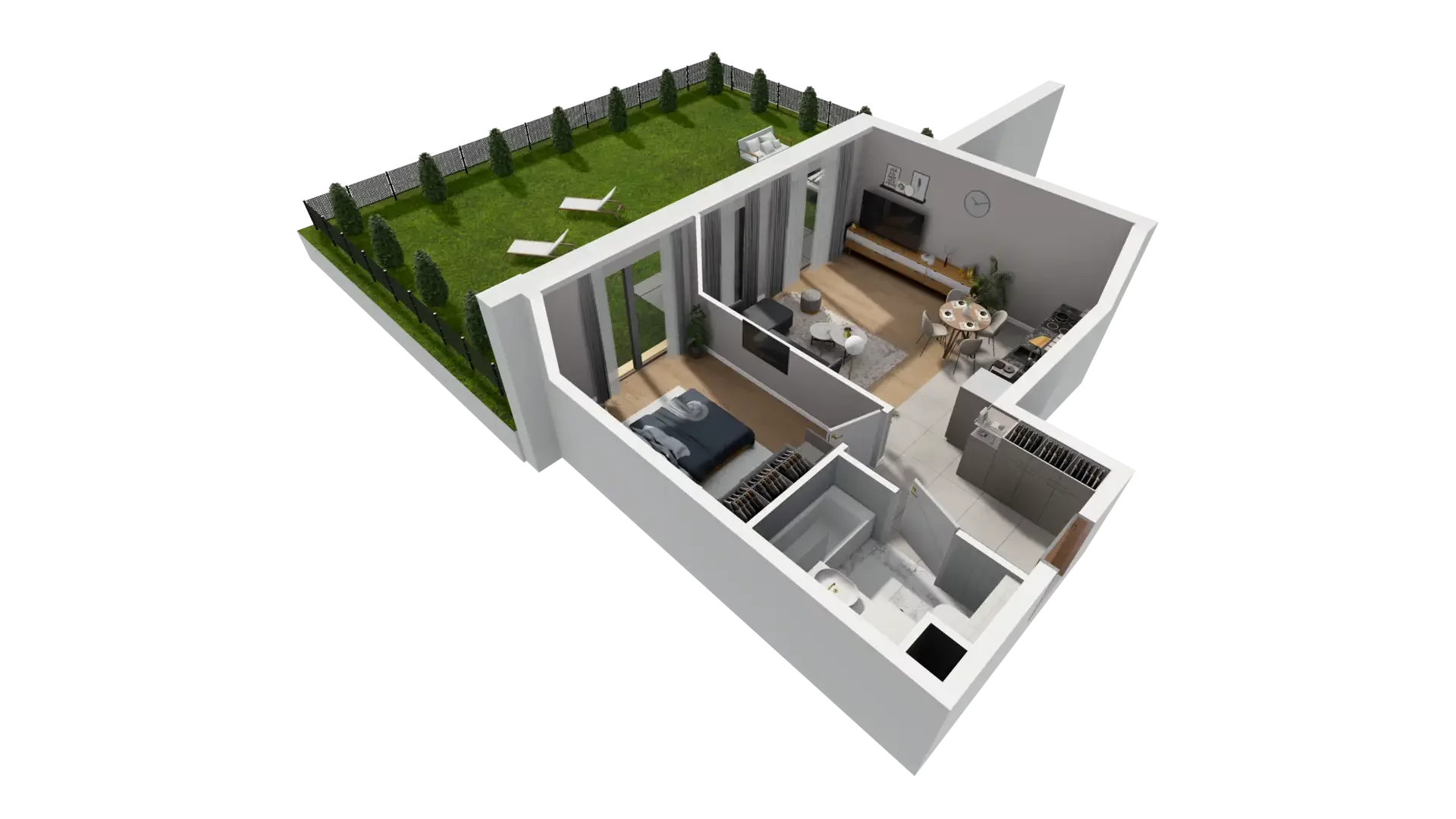 2 pokoje, mieszkanie 46,16 m², parter, oferta nr D.0.1, ATAL Parkowa, Poznań, Nowe Miasto, Osiedle Warszawskie, ul. Mogileńska