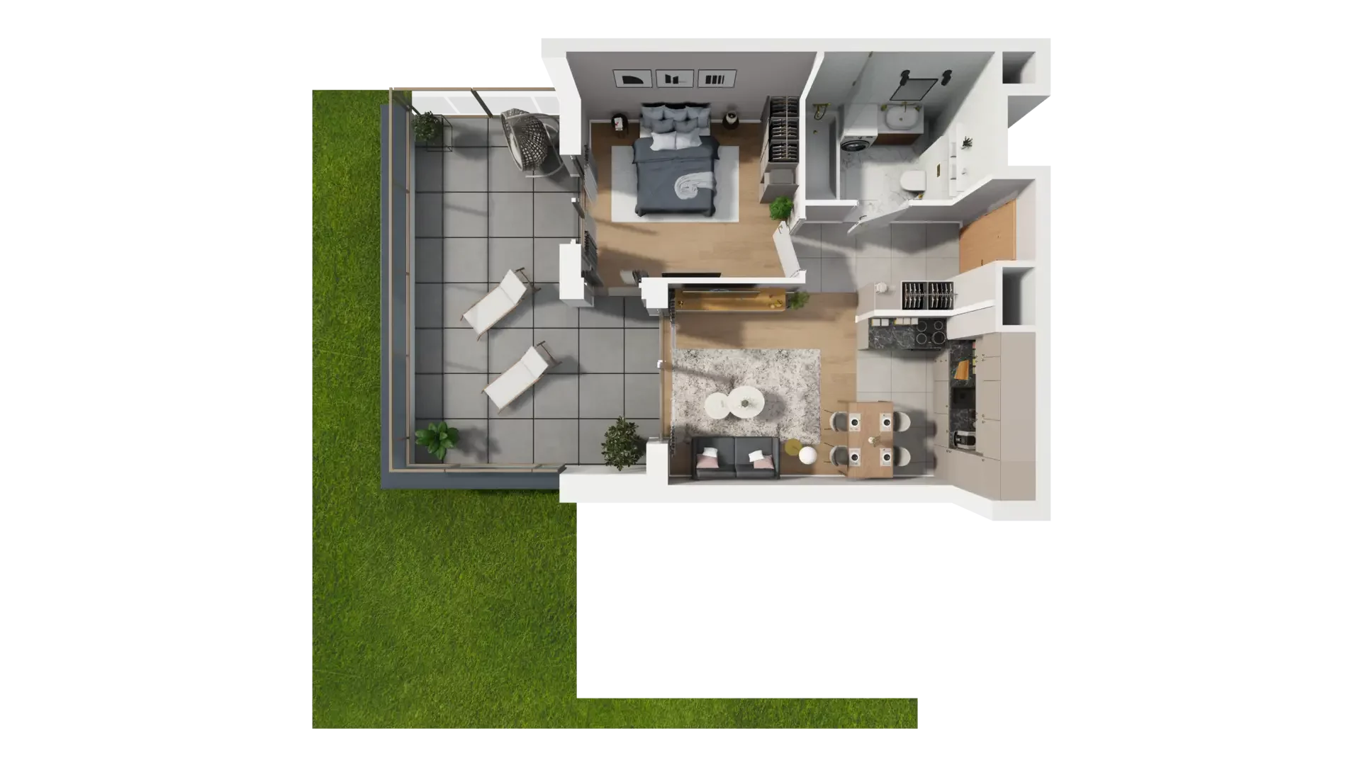 2 pokoje, mieszkanie 39,38 m², parter, oferta nr D.0.2, ATAL Parkowa, Poznań, Nowe Miasto, Osiedle Warszawskie, ul. Mogileńska