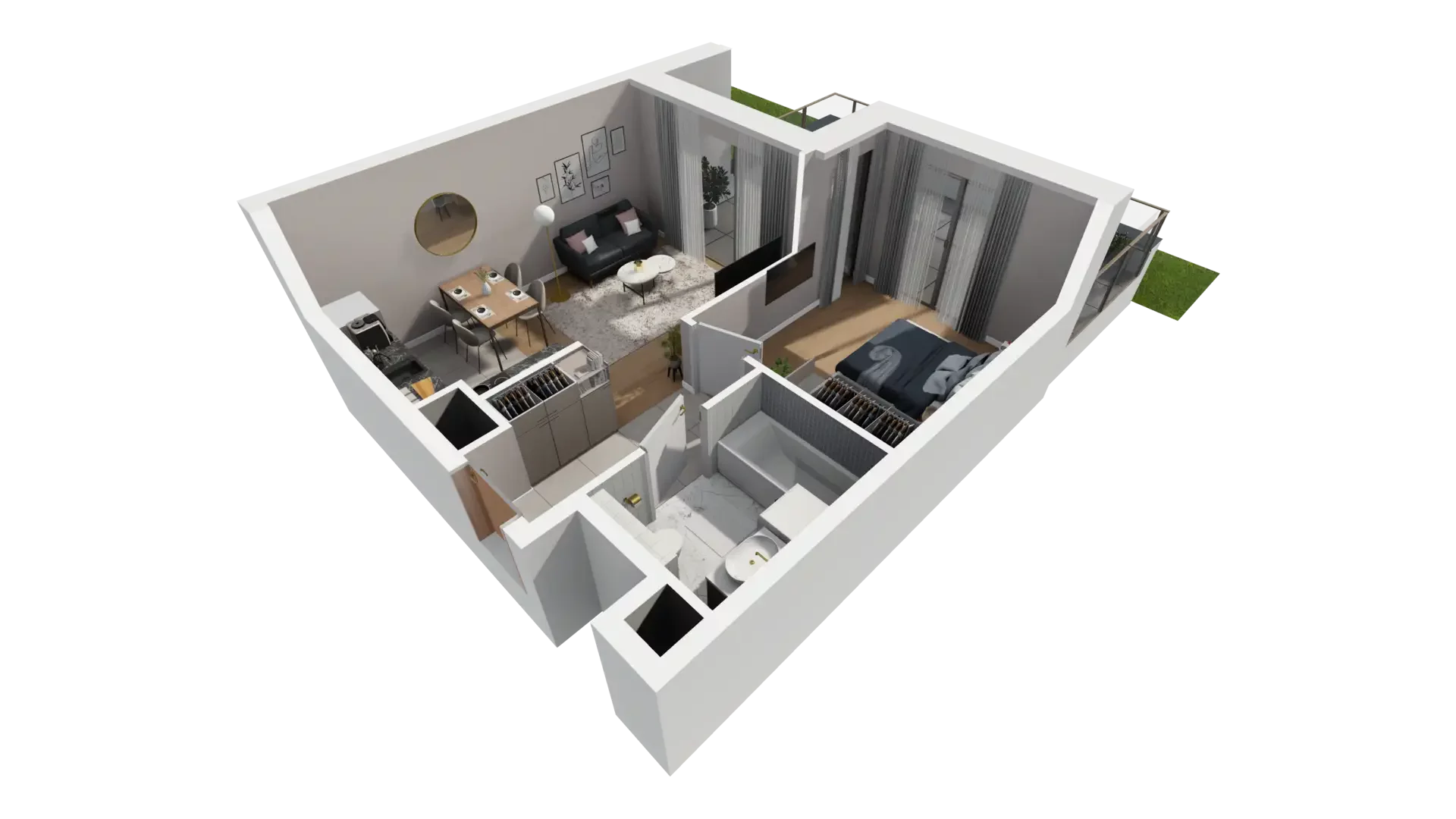 2 pokoje, mieszkanie 39,38 m², parter, oferta nr D.0.2, ATAL Parkowa, Poznań, Nowe Miasto, Osiedle Warszawskie, ul. Mogileńska