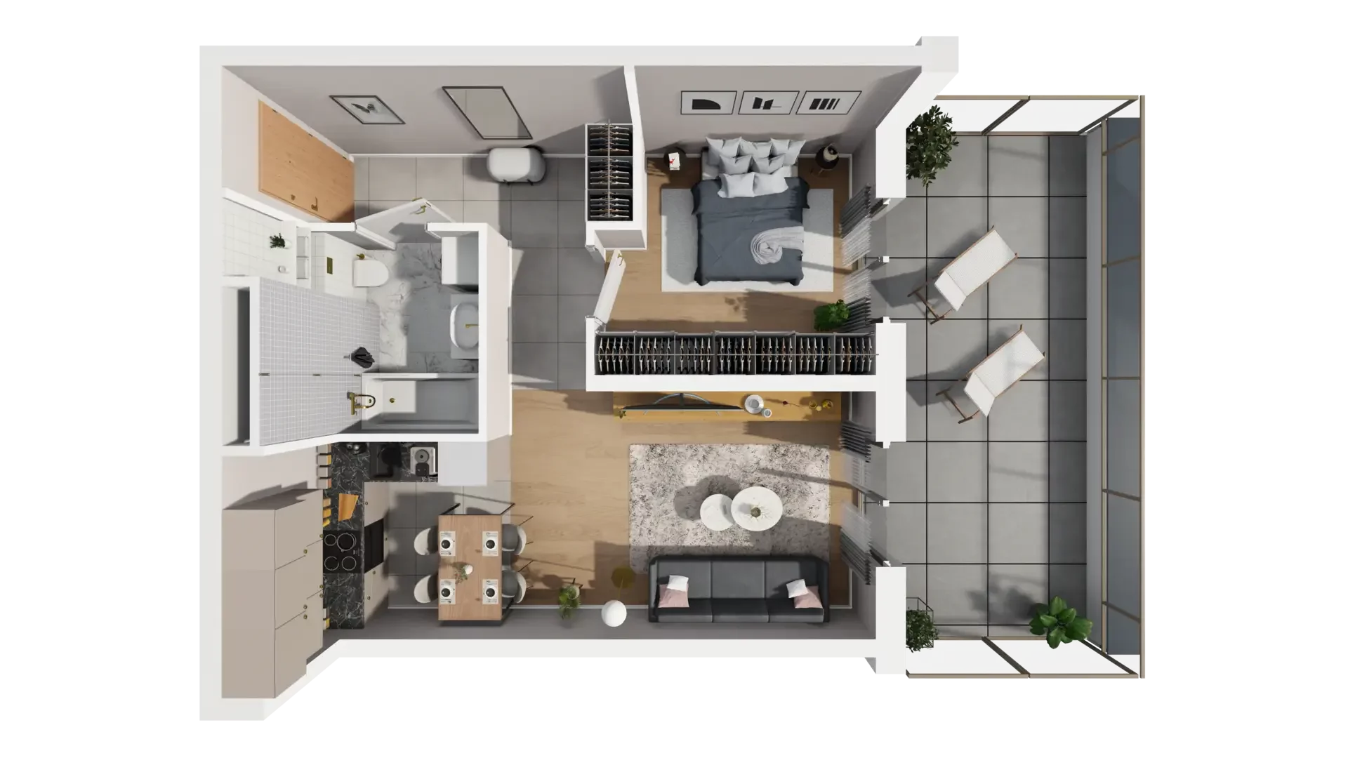 2 pokoje, mieszkanie 42,58 m², parter, oferta nr D.0.5, ATAL Parkowa, Poznań, Nowe Miasto, Osiedle Warszawskie, ul. Mogileńska