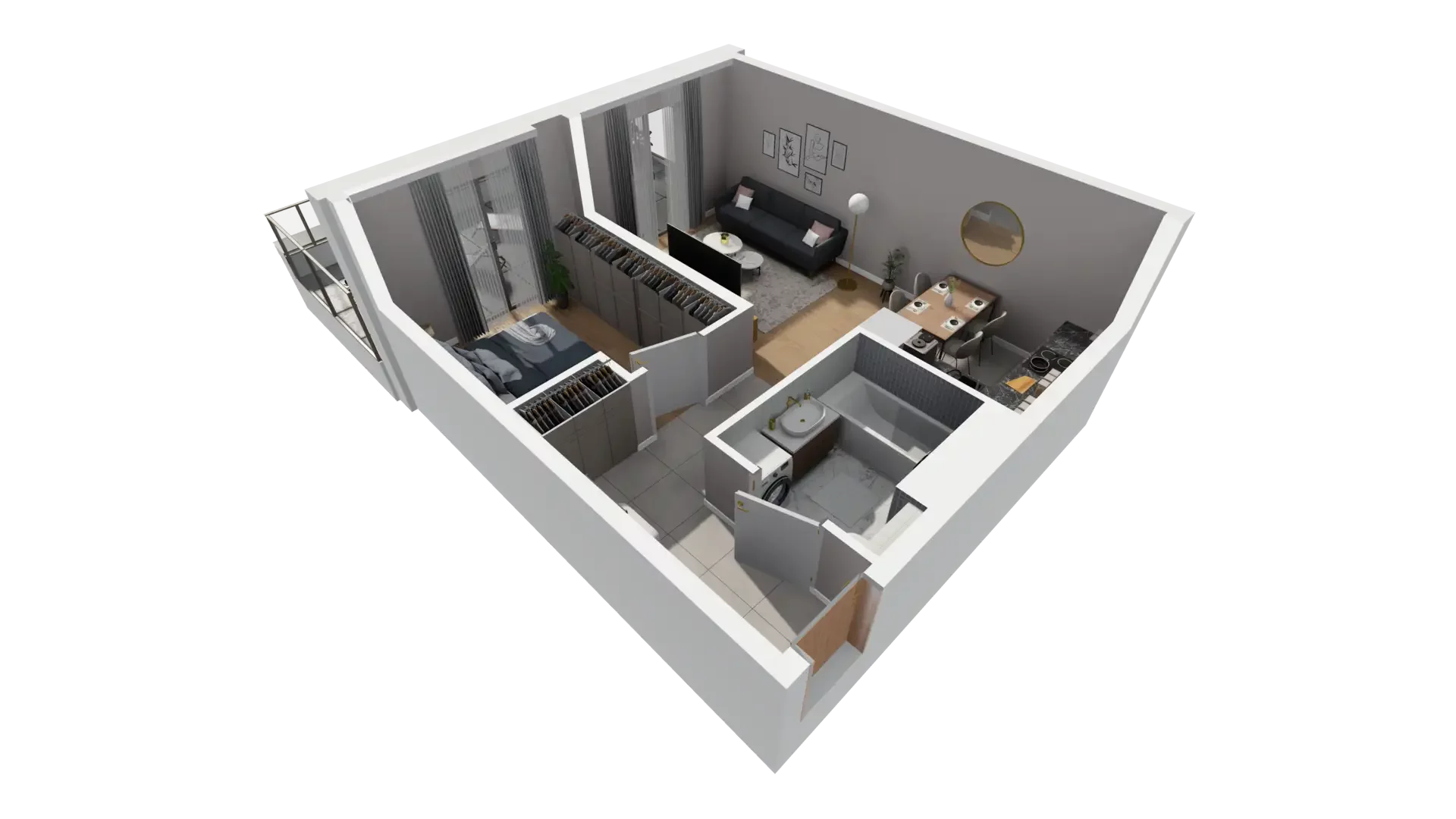 2 pokoje, mieszkanie 42,58 m², parter, oferta nr D.0.5, ATAL Parkowa, Poznań, Nowe Miasto, Osiedle Warszawskie, ul. Mogileńska