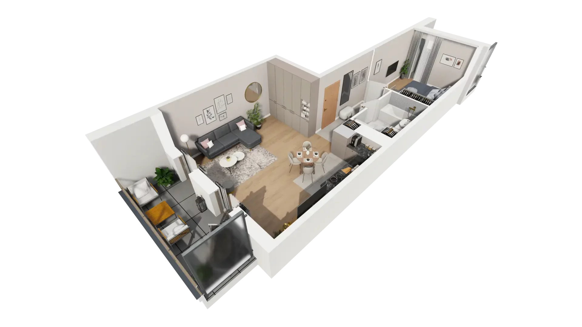 2 pokoje, mieszkanie 50,91 m², piętro 1, oferta nr A.1.1, ATAL Parkowa, Poznań, Nowe Miasto, Osiedle Warszawskie, ul. Mogileńska