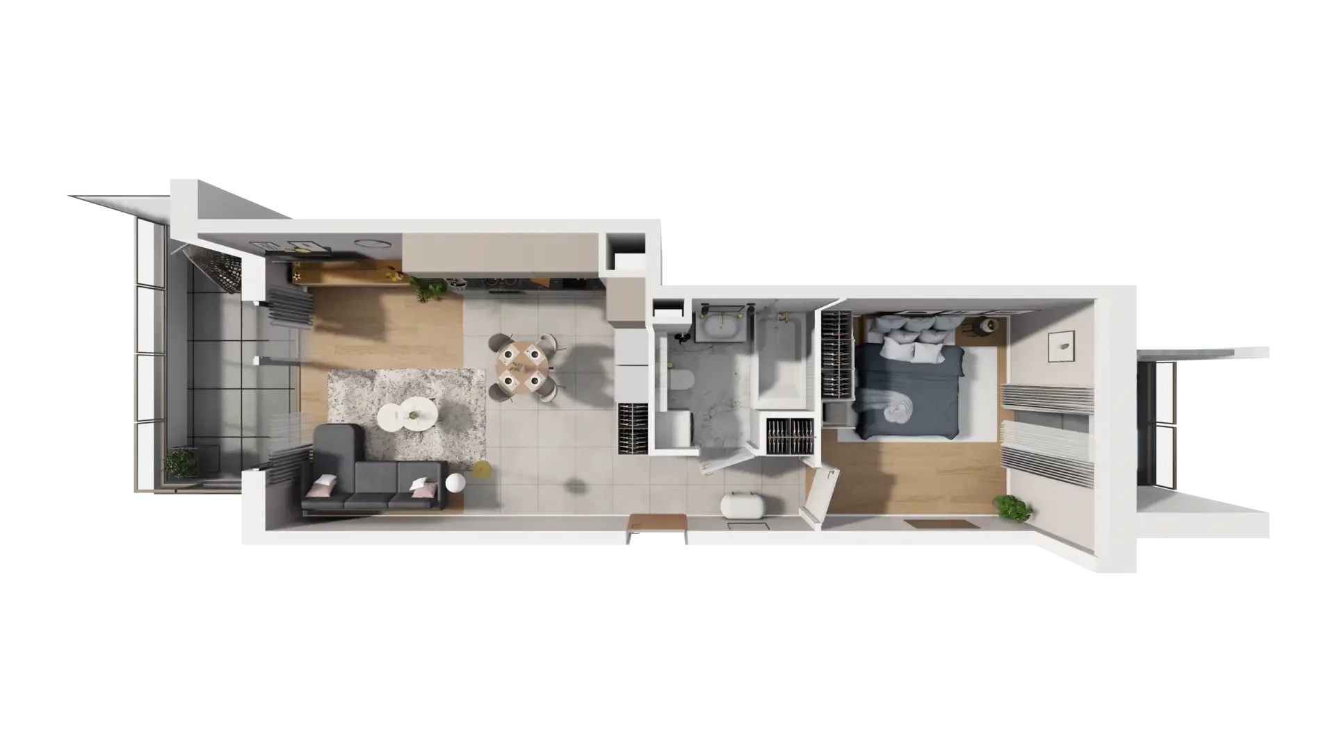 2 pokoje, mieszkanie 48,30 m², piętro 1, oferta nr B.1.1, ATAL Parkowa, Poznań, Nowe Miasto, Osiedle Warszawskie, ul. Mogileńska