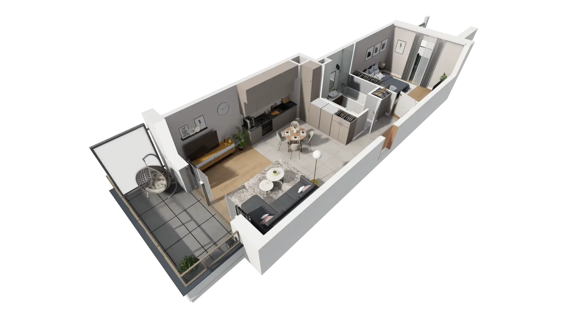 2 pokoje, mieszkanie 48,30 m², piętro 1, oferta nr B.1.1, ATAL Parkowa, Poznań, Nowe Miasto, Osiedle Warszawskie, ul. Mogileńska